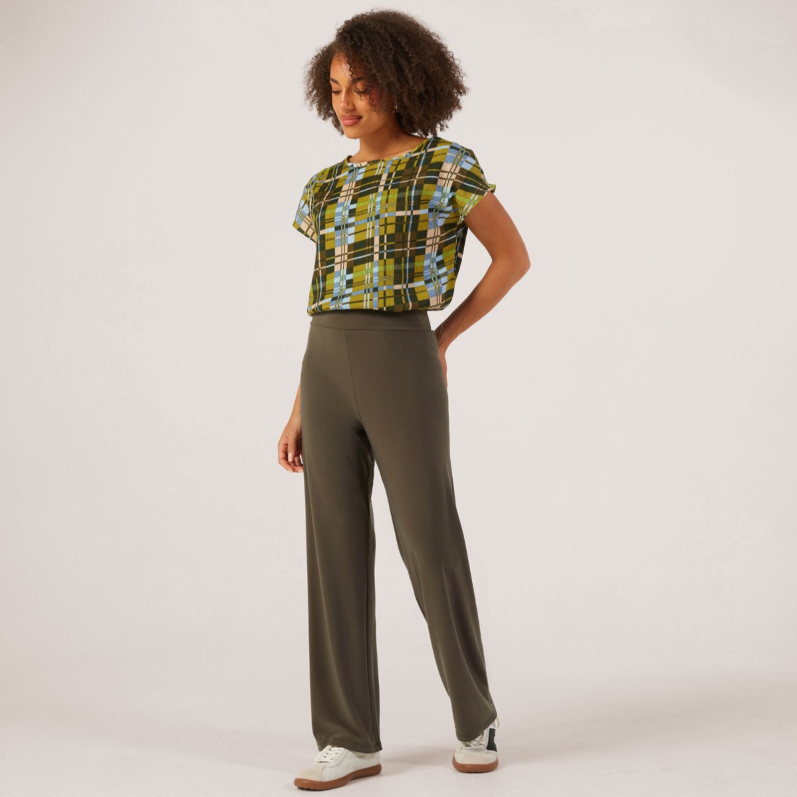 Kim & Co Deluxe Brazil Jersey Straight Leg Tina Petite Trousers
