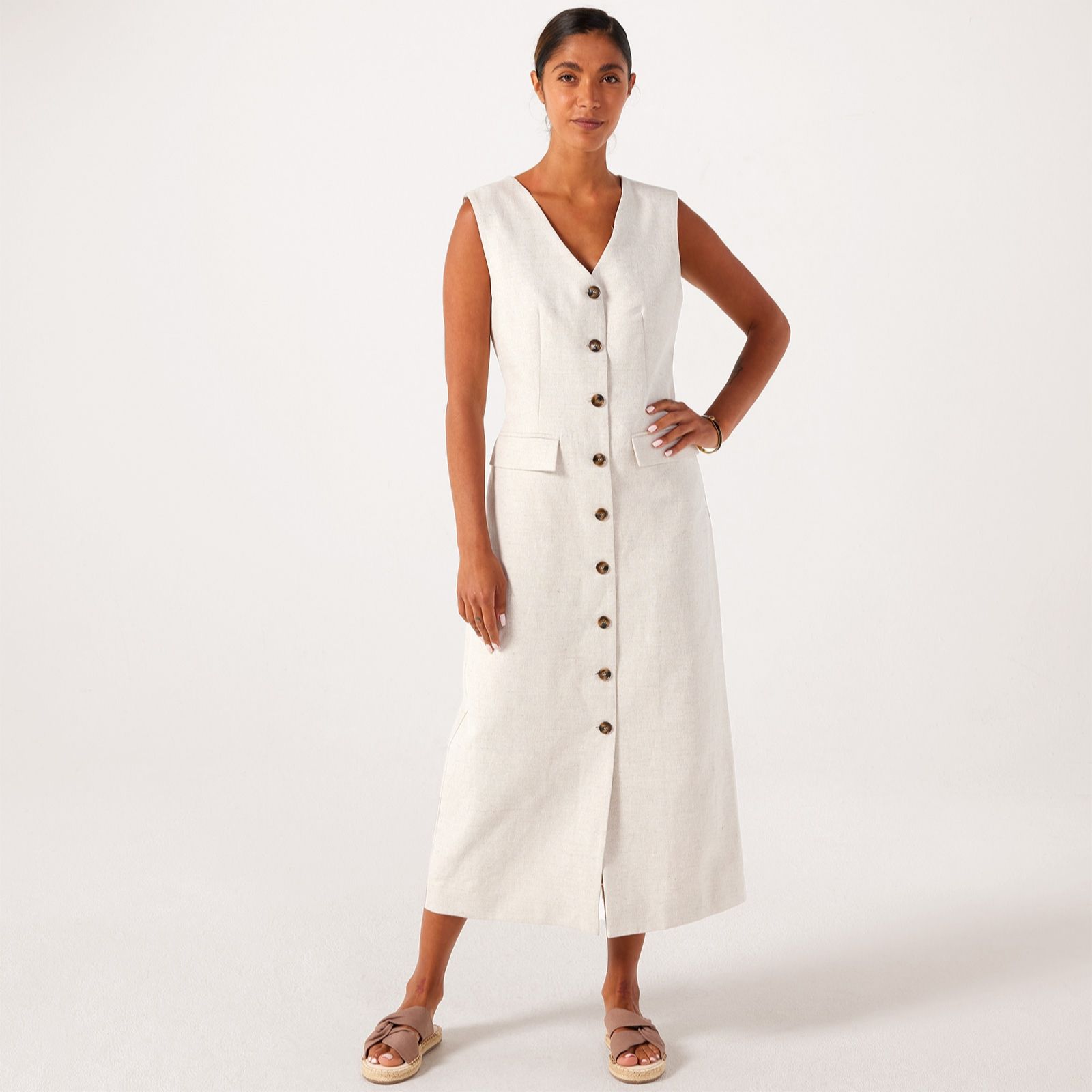 Selected Femme Venja Linen Blend Tailored Dress