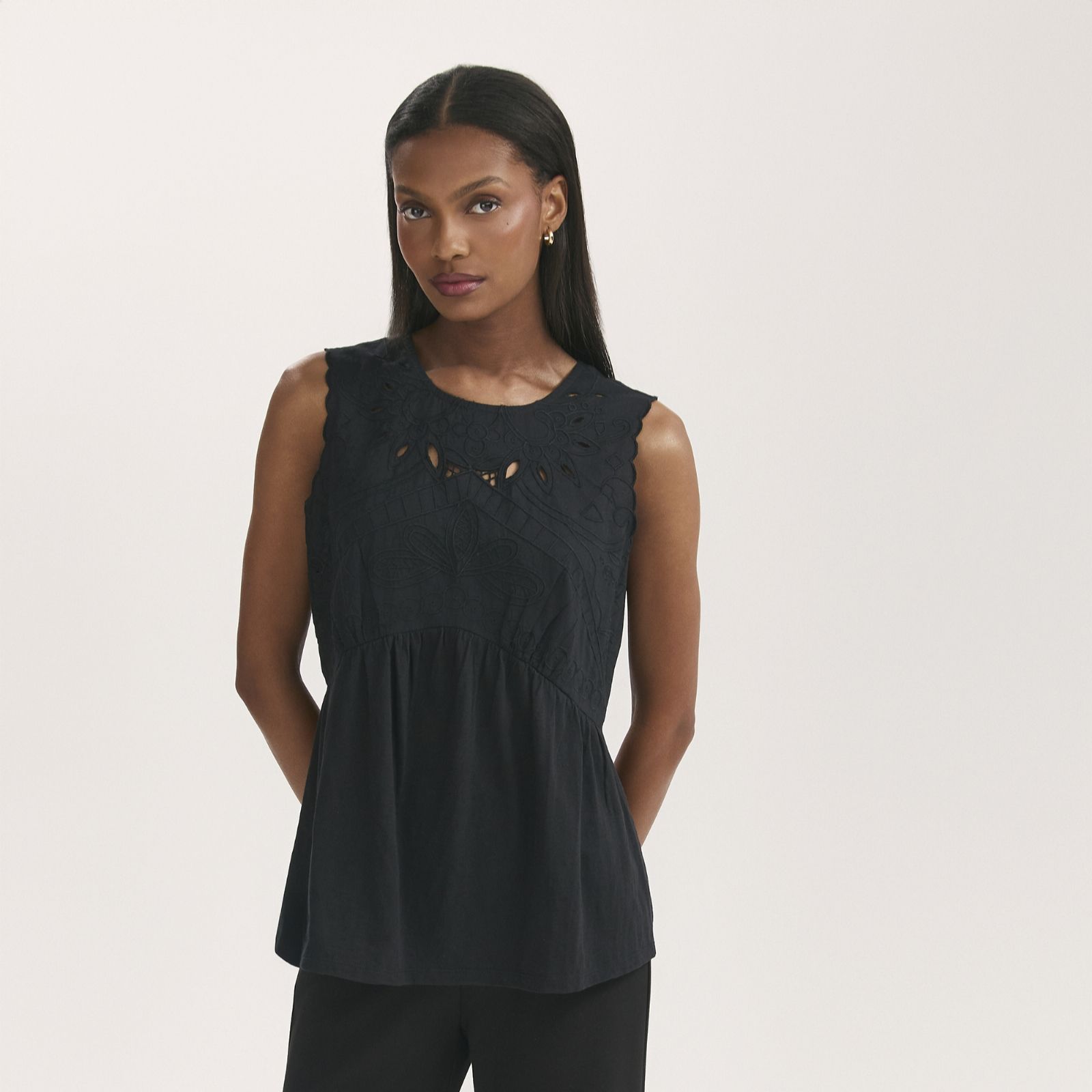 Finery London Chrissy Cambric Cotton Detailed Top