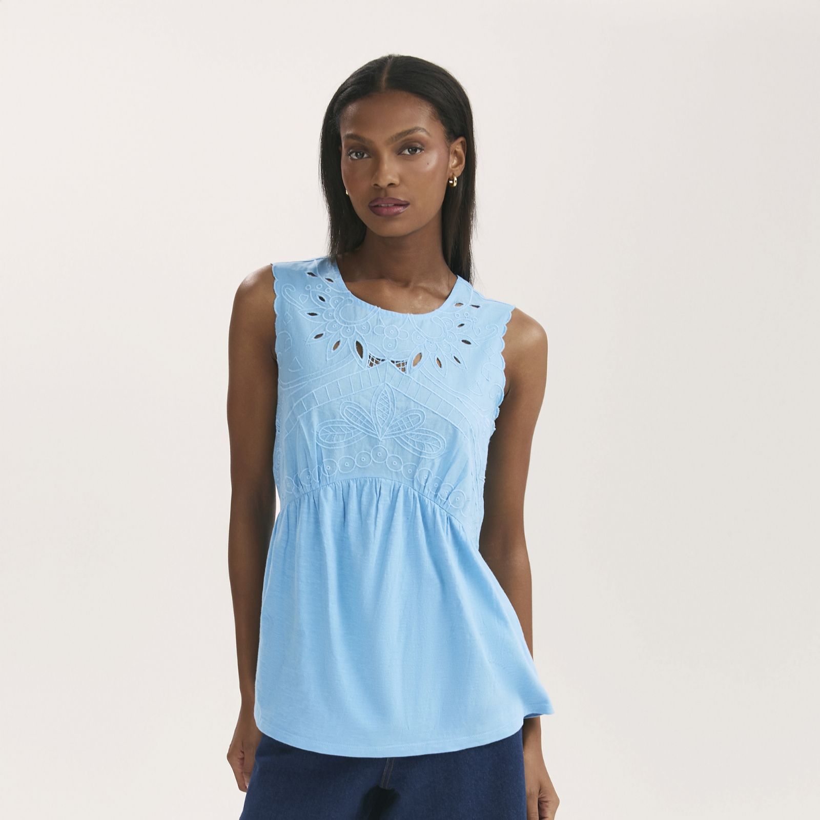 Finery London Chrissy Cambric Cotton Detailed Top