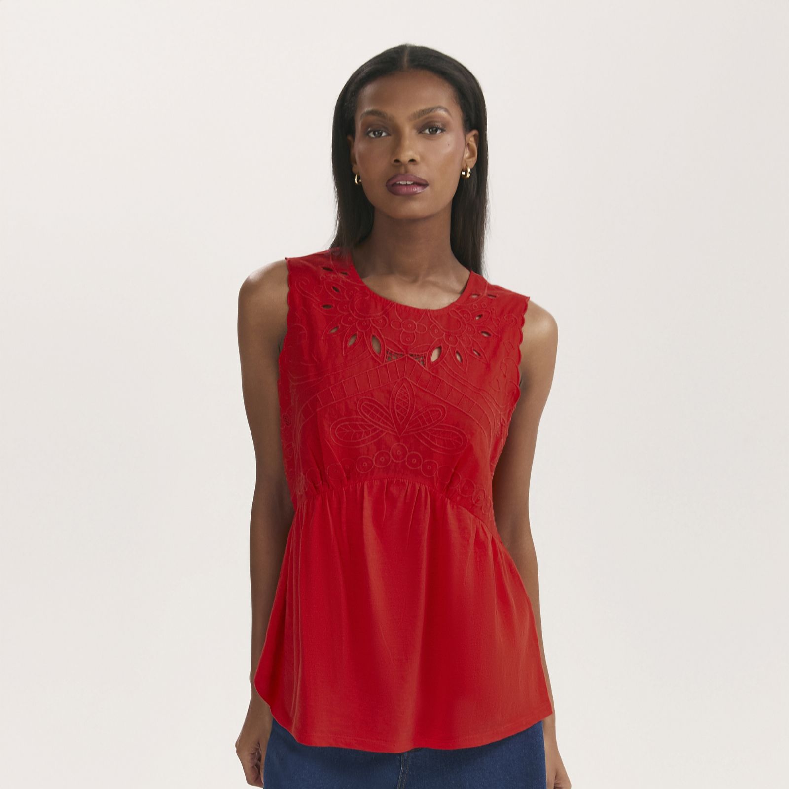 Finery London Chrissy Cambric Cotton Detailed Top