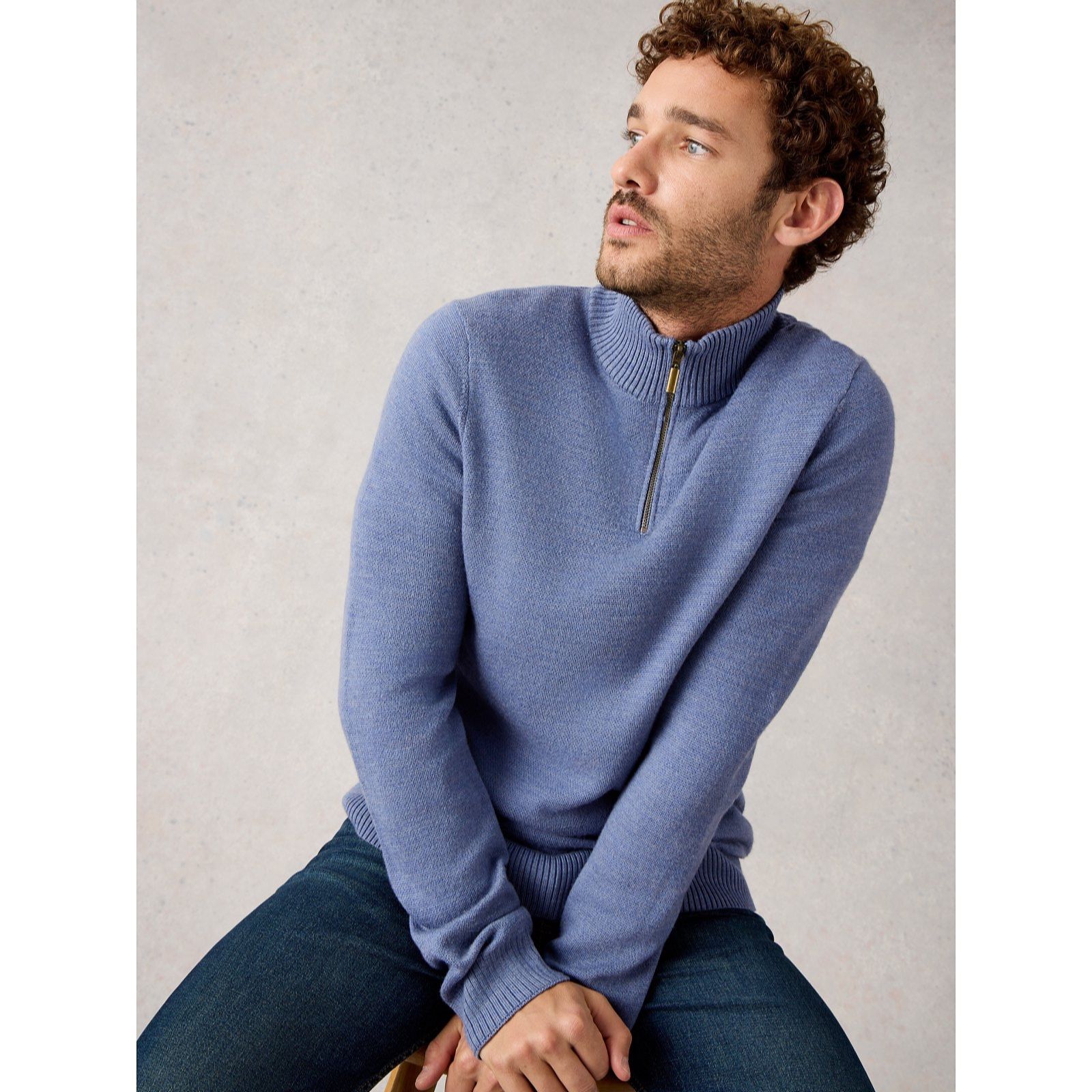White Stuff Men's Newport Merino Funnel Neck Jumper