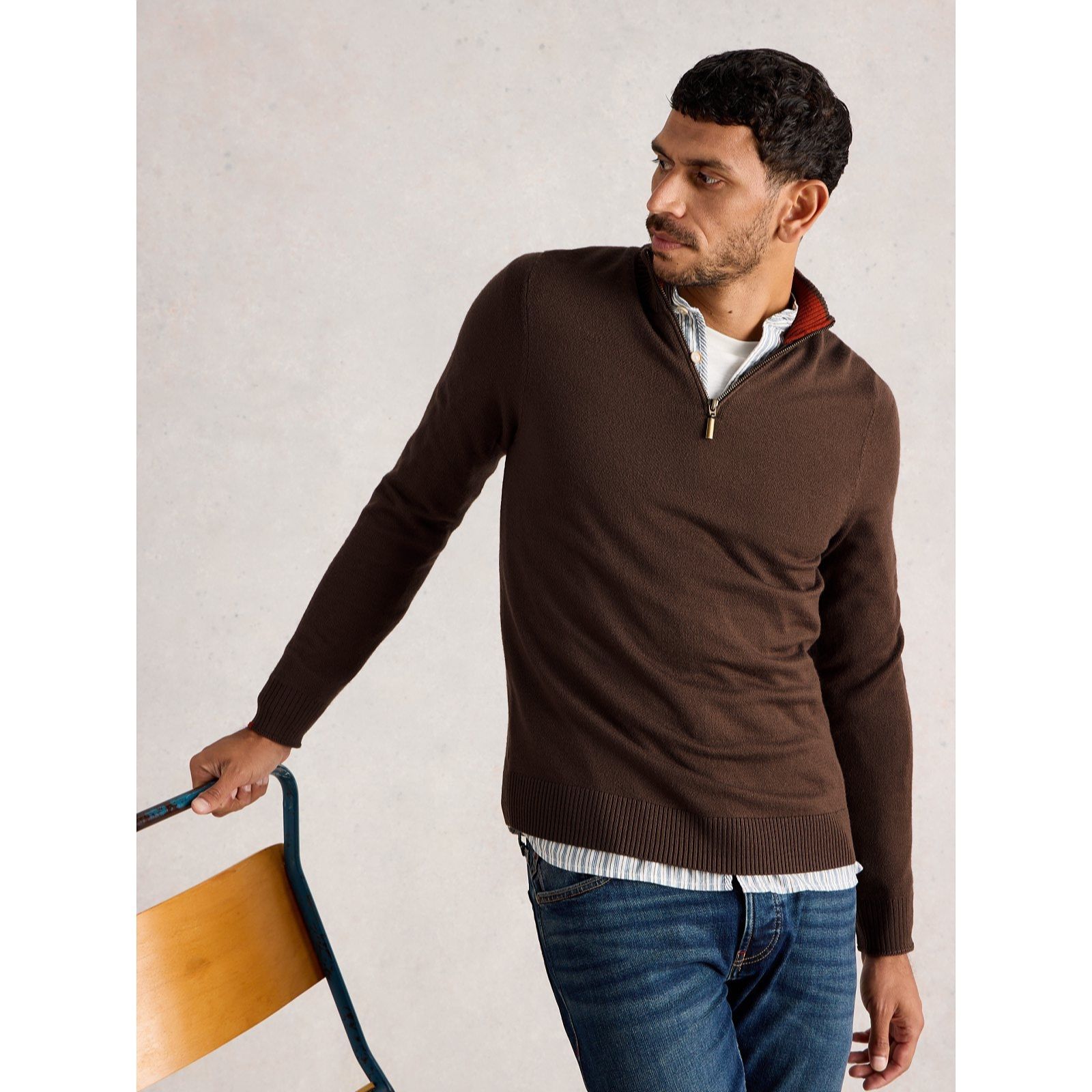 White Stuff Men's Newport Merino Funnel Neck Jumper