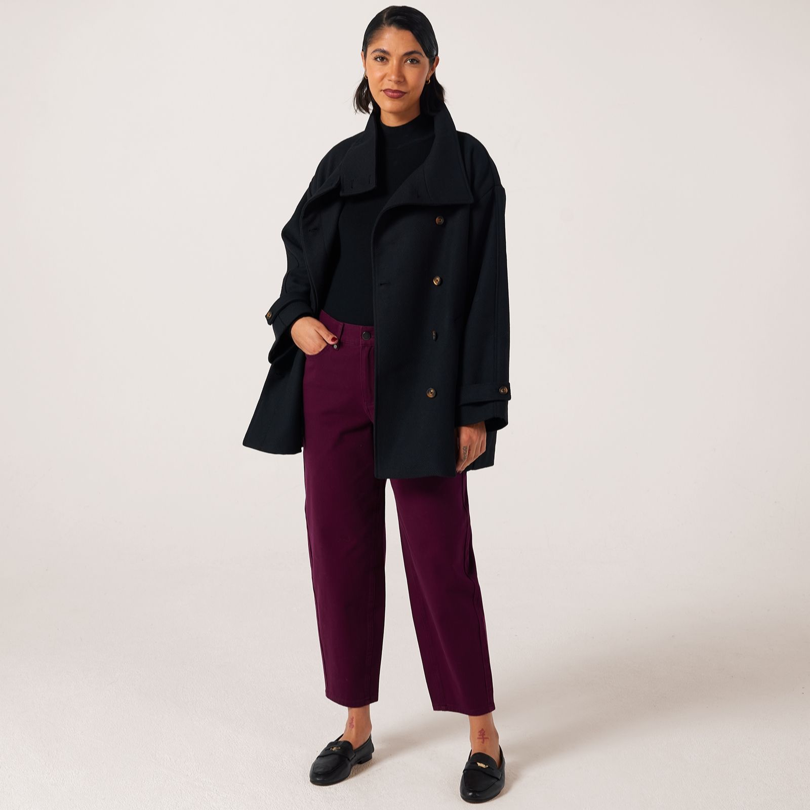 Ben de Lisi Funnel Neck Coat