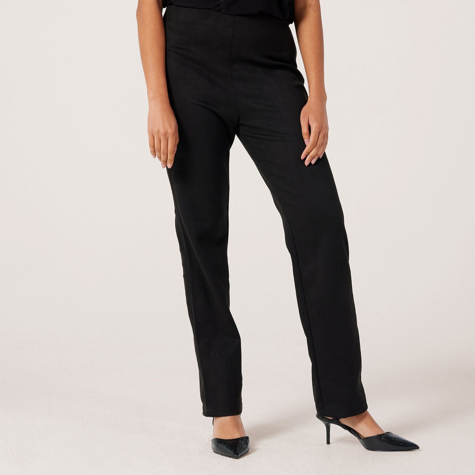 Kim & Co Stretch Faux- Suede Hailey Slim Leg Trousers Standard