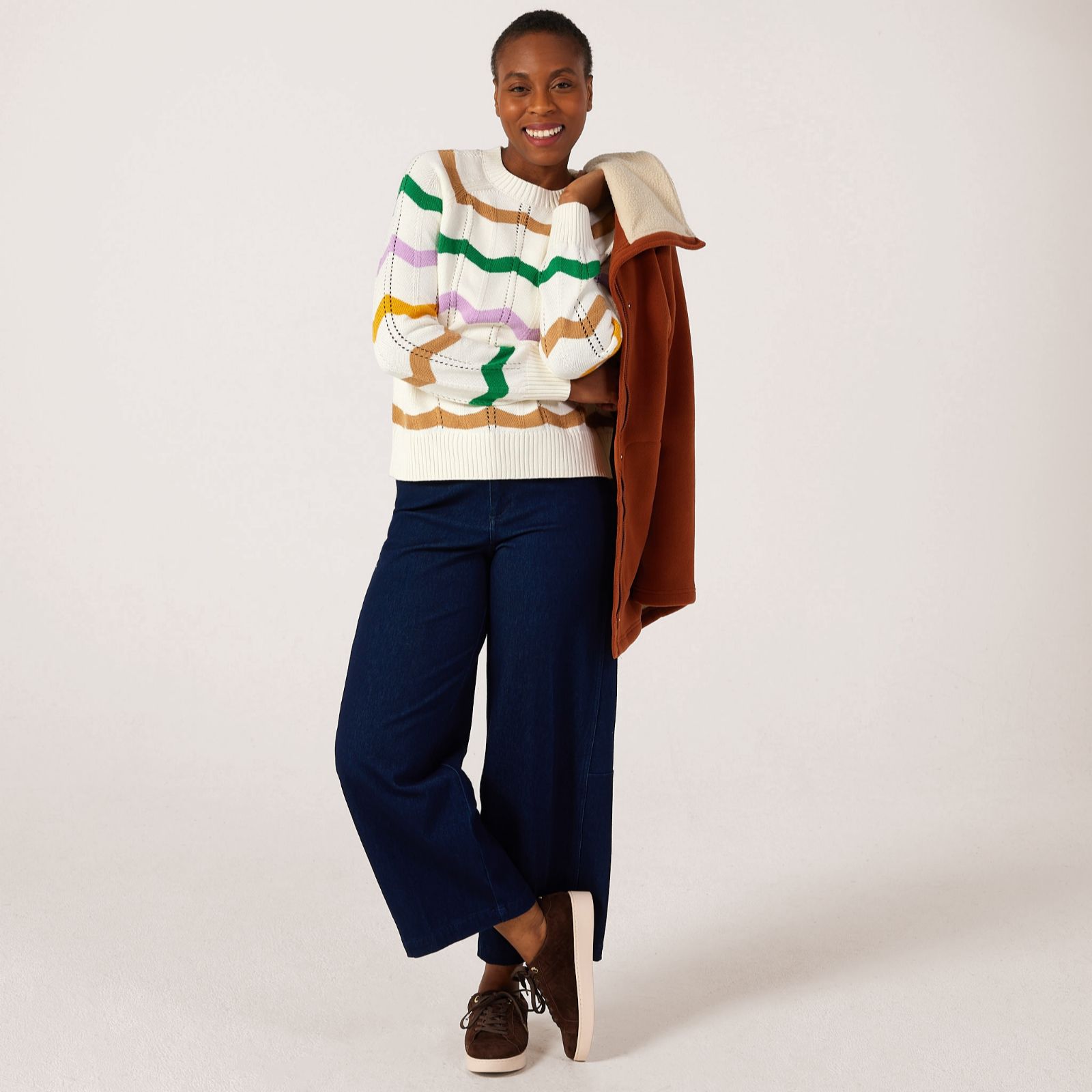 Denim & Co. Zig Zag Pointelle Jumper