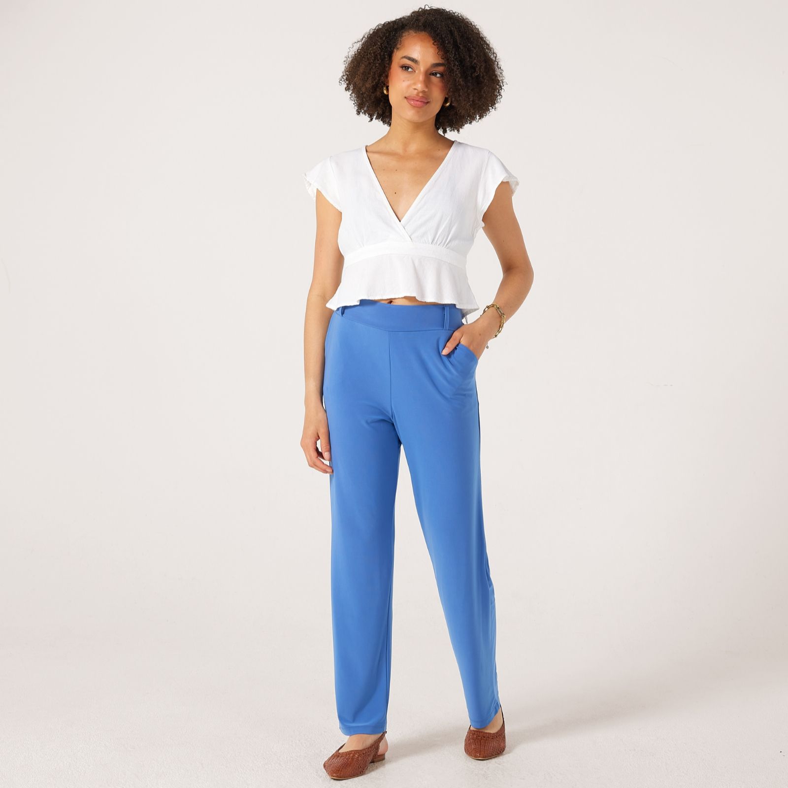 Kim & Co Deluxe Brazil Narrow Petite Trousers with Pockets