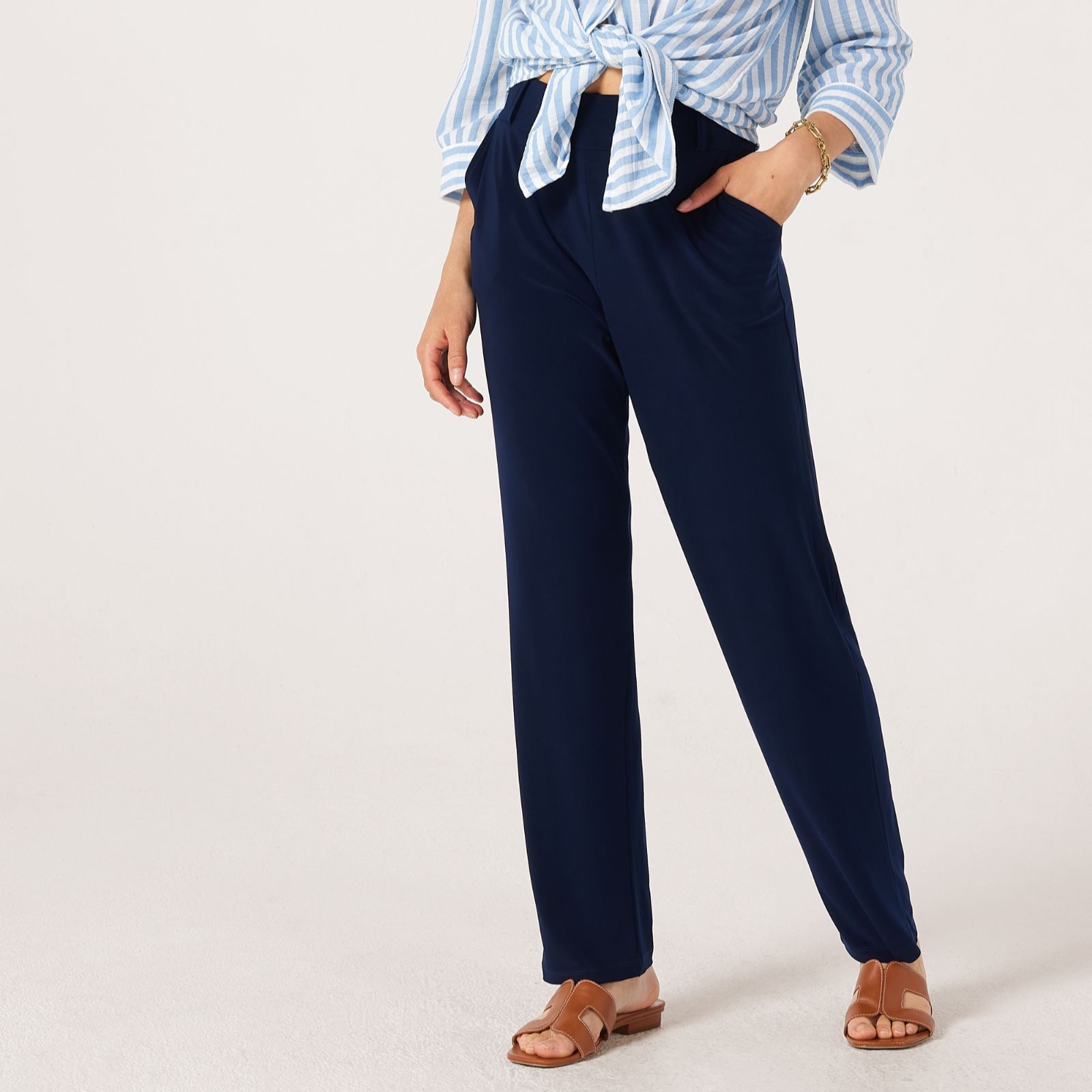 Kim & Co Deluxe Brazil Narrow Petite Trousers with Pockets