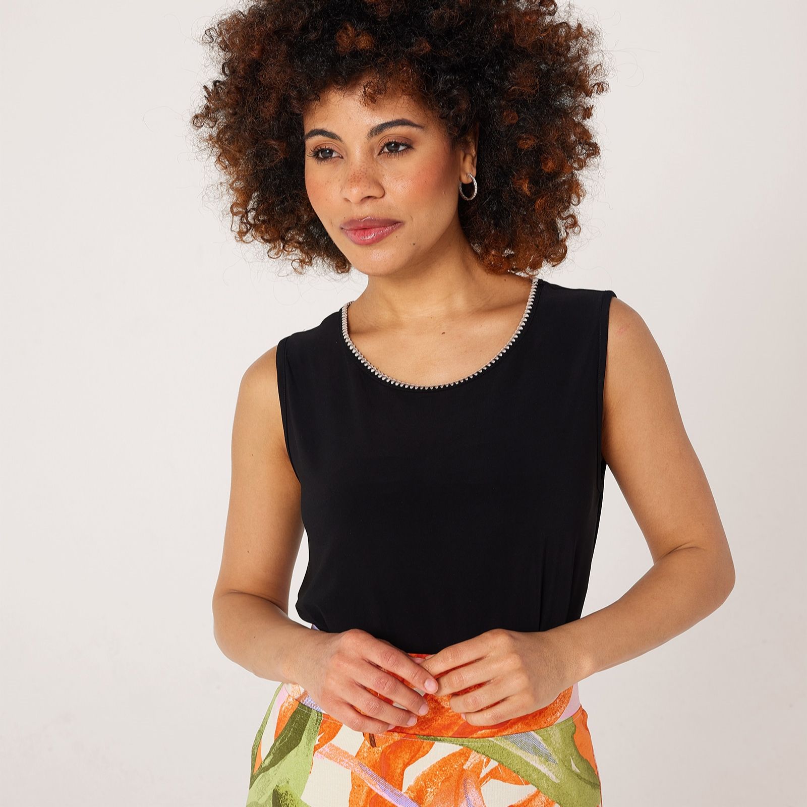 Kim & Co Brazil Knit Top with Tonal Stitching