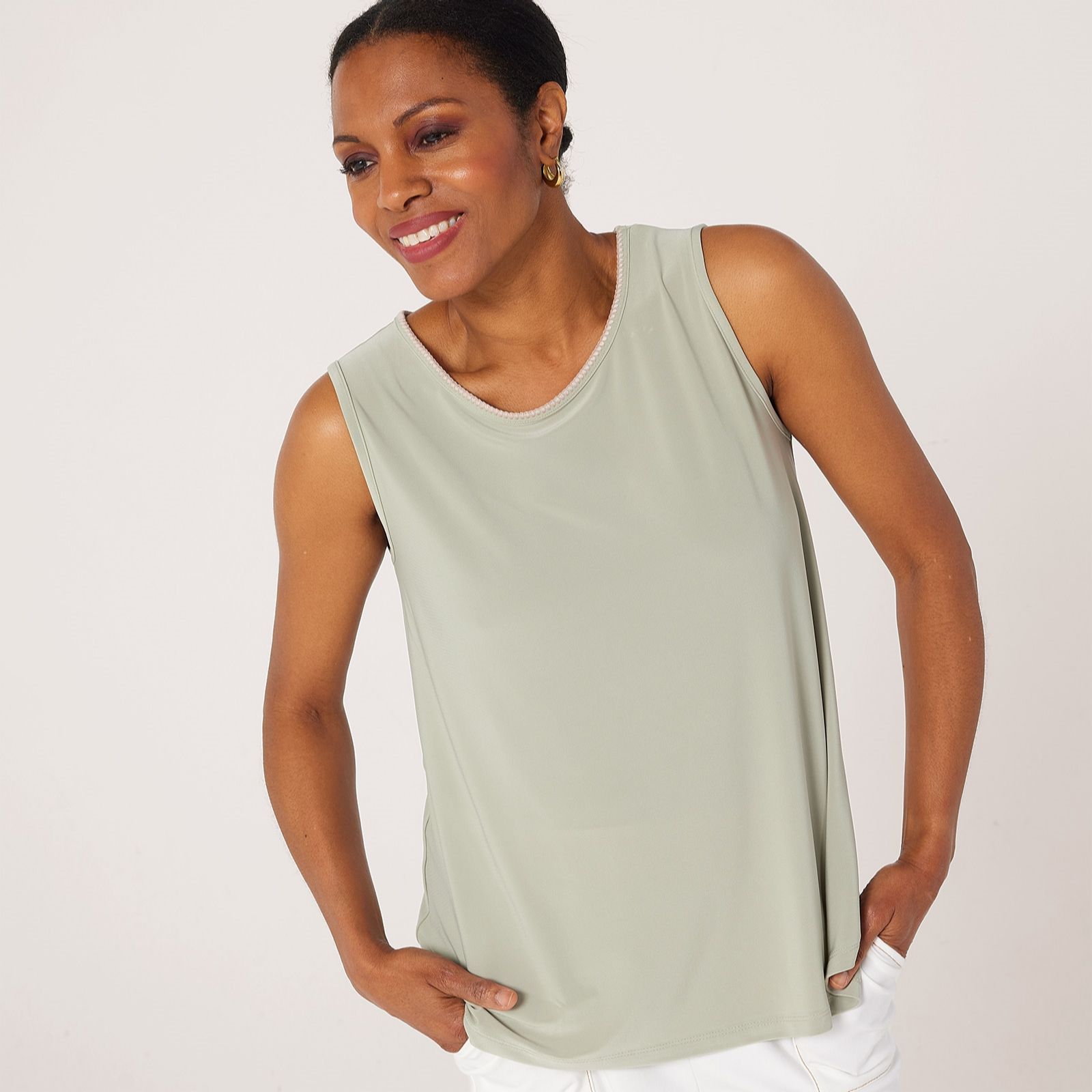 Kim & Co Brazil Knit Top with Tonal Stitching