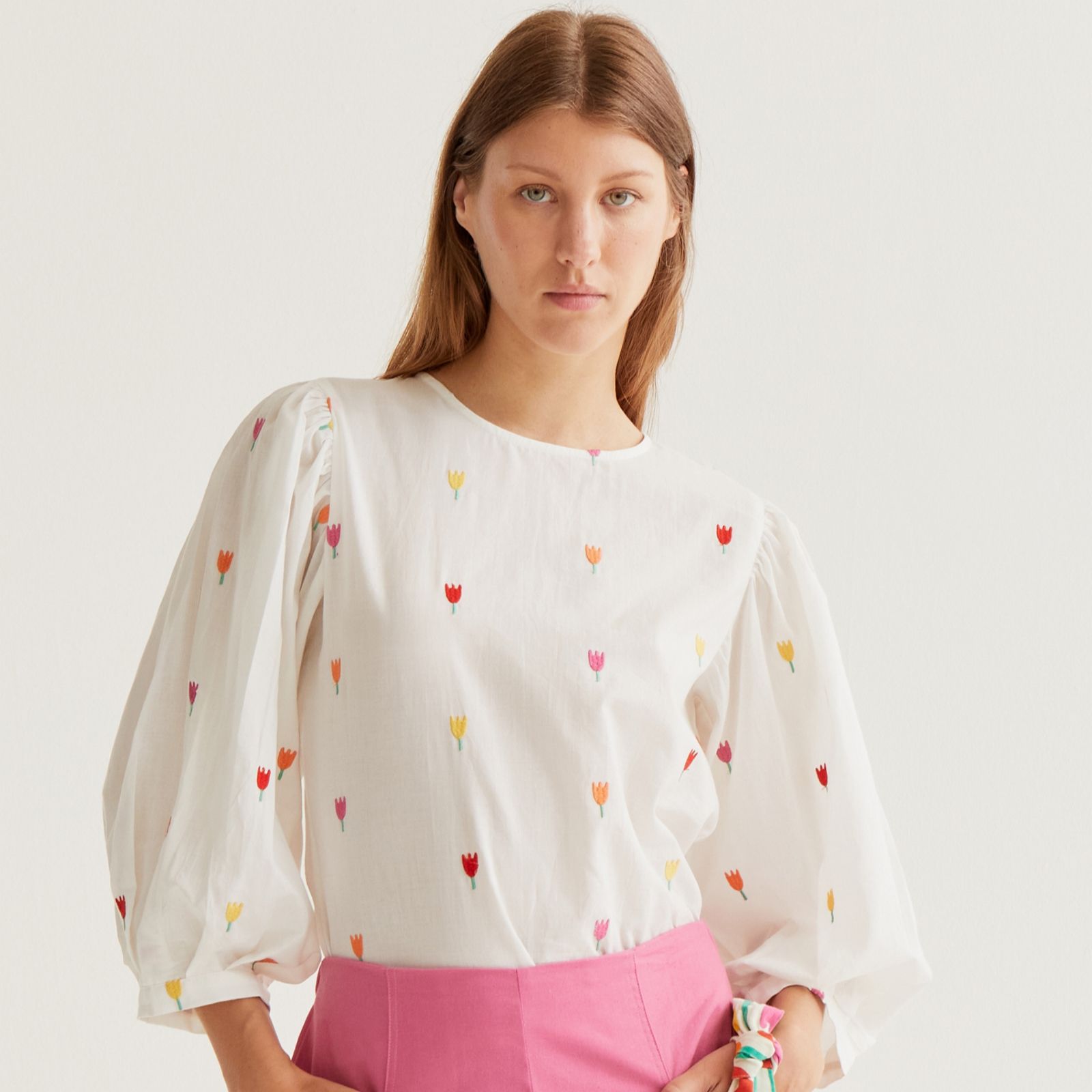 Compania Fantastica Motif Long Sleeve Blouse