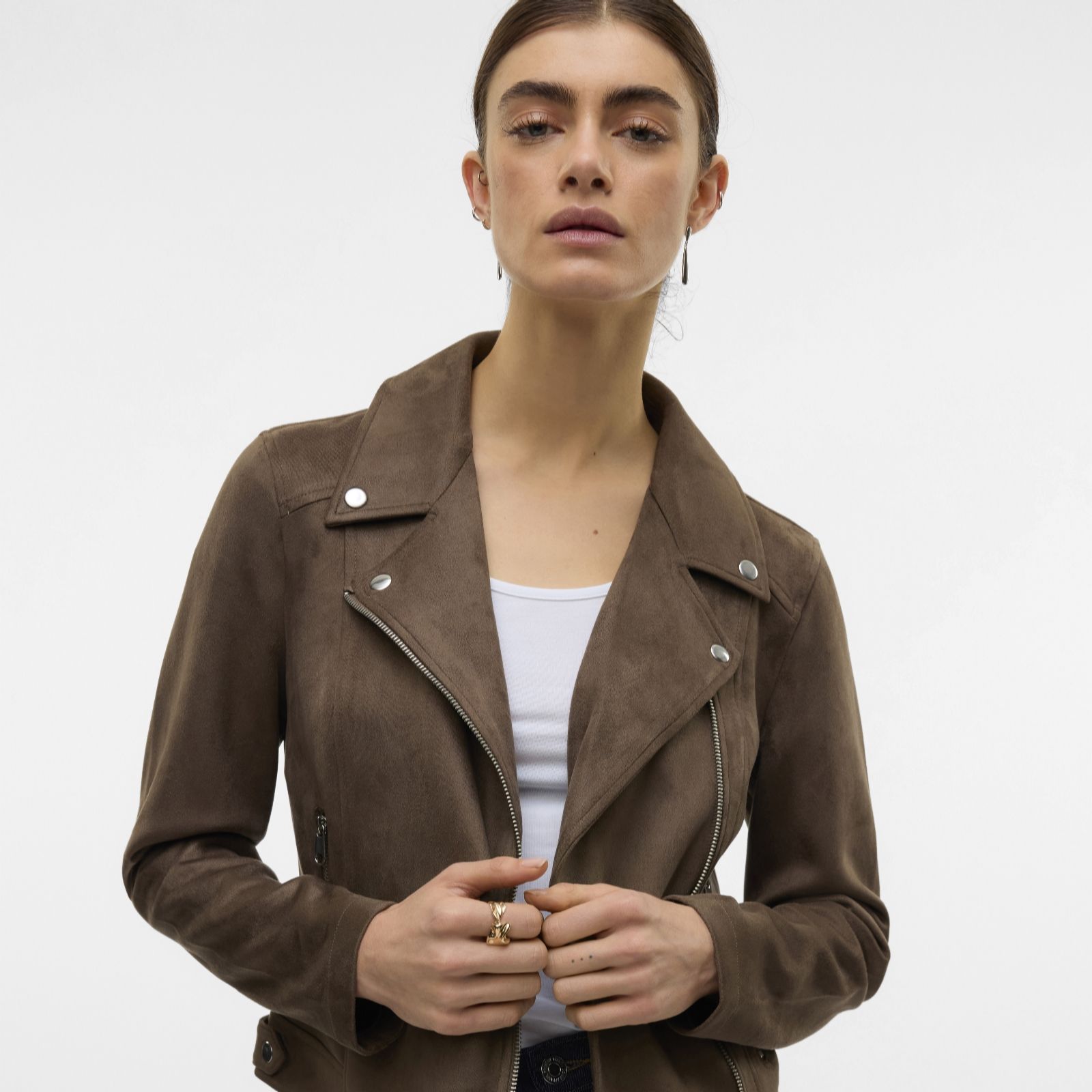 Vero Moda Jose Faux Suede Biker Jacket