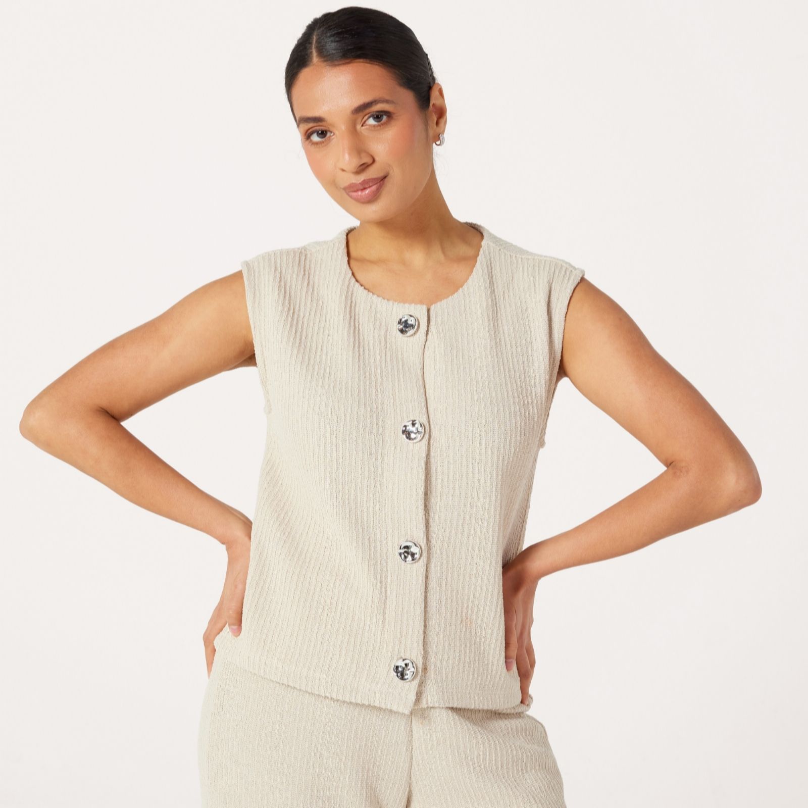 Only Vicki Button Detail Knitted Vest