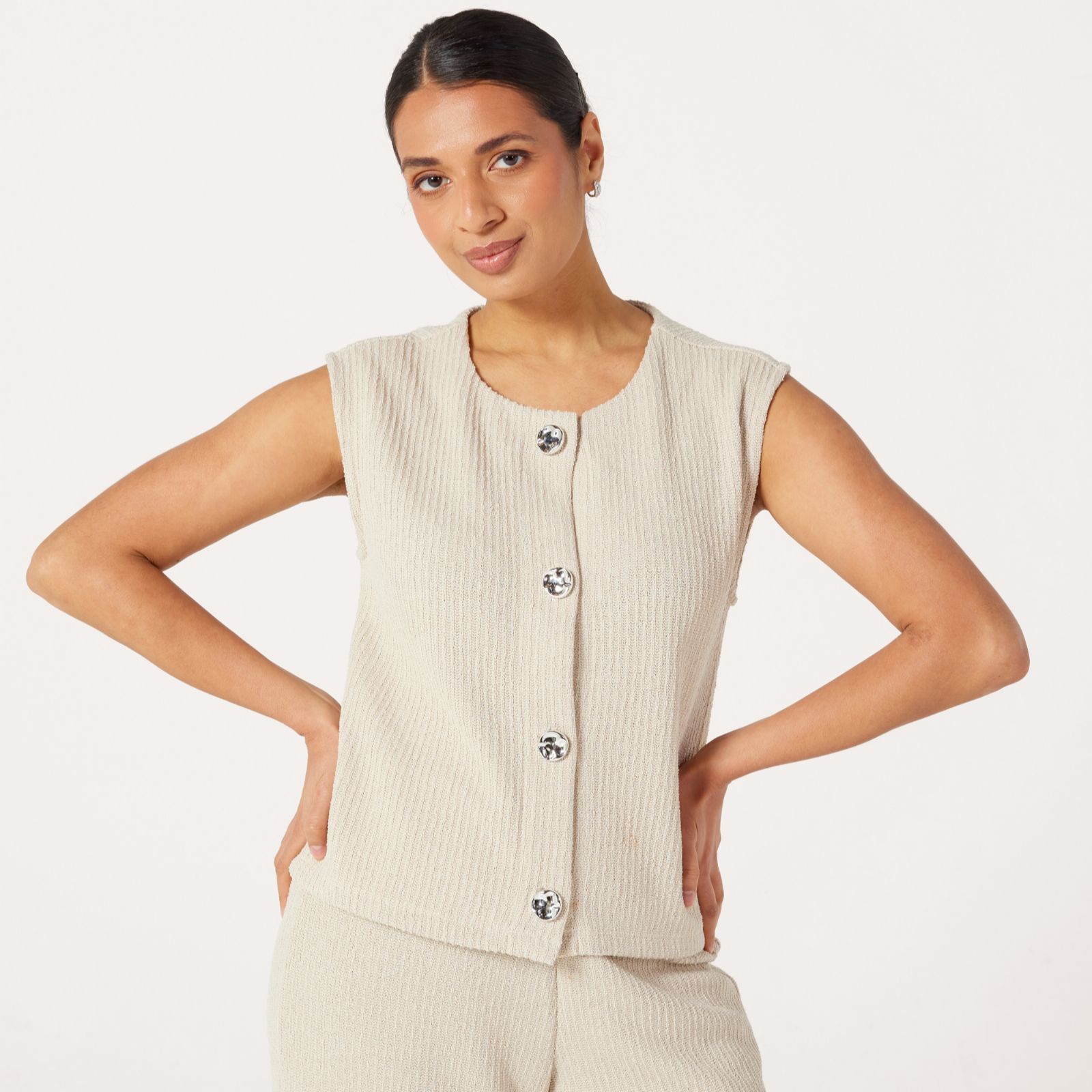 Only Vicki Button Detail Knitted Vest
