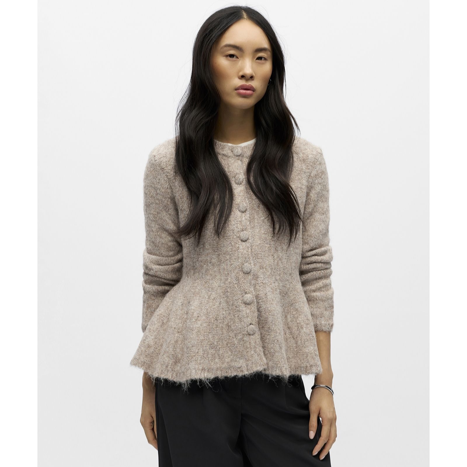 Object Saggia Peplum Knitted Cardigan