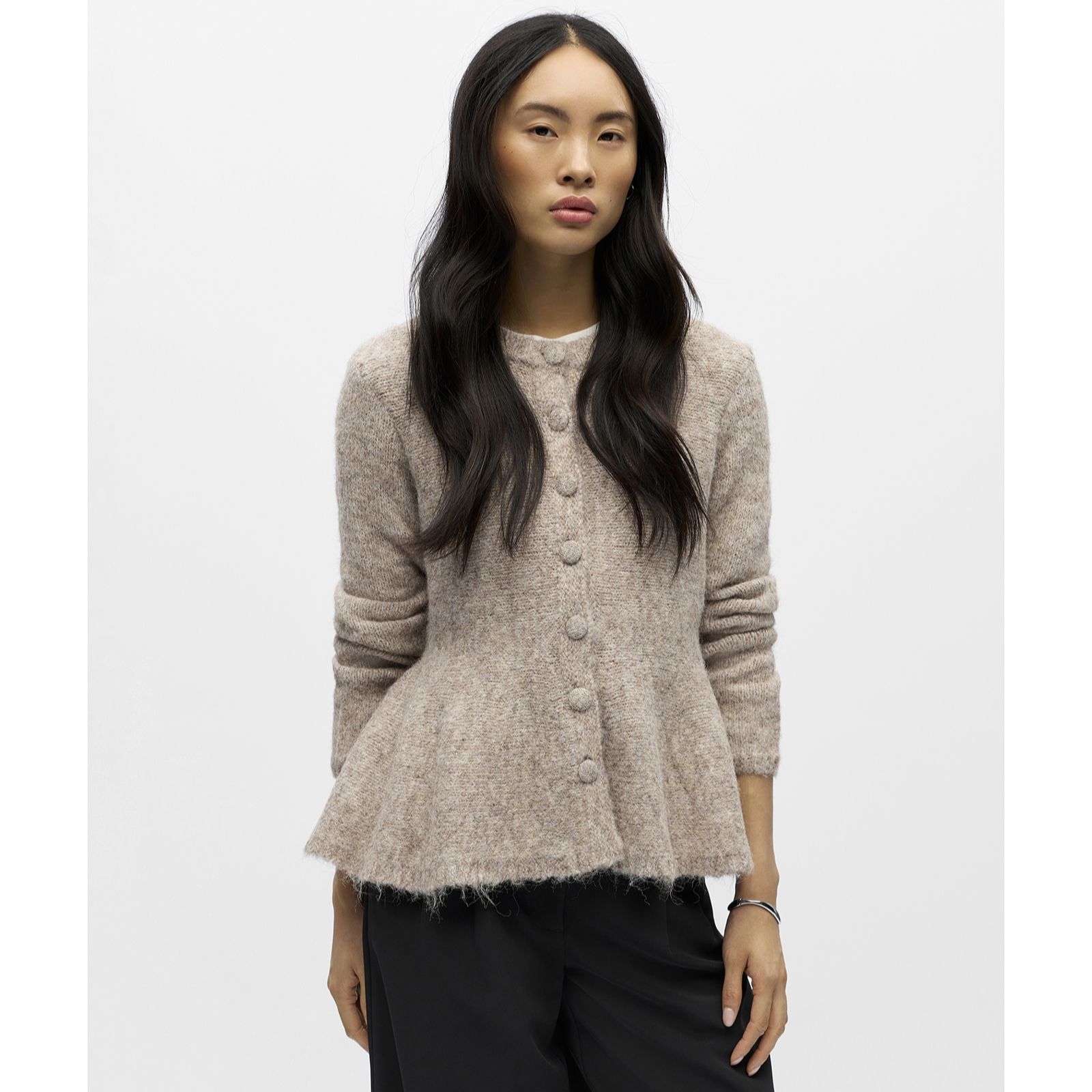 Object Saggia Peplum Knitted Cardigan