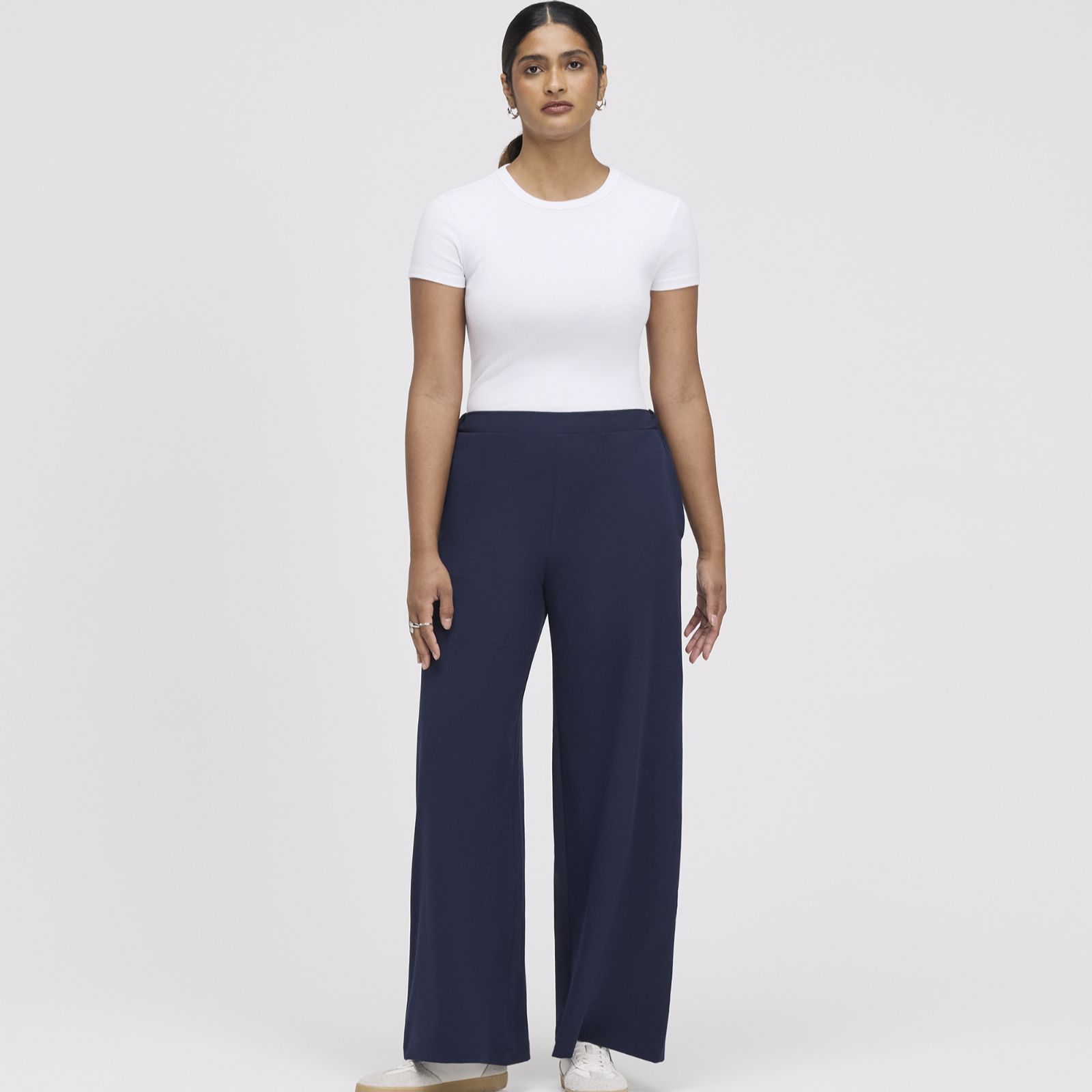 Finery London Apollo Crepe Wide Leg Full Length Trousers Standard