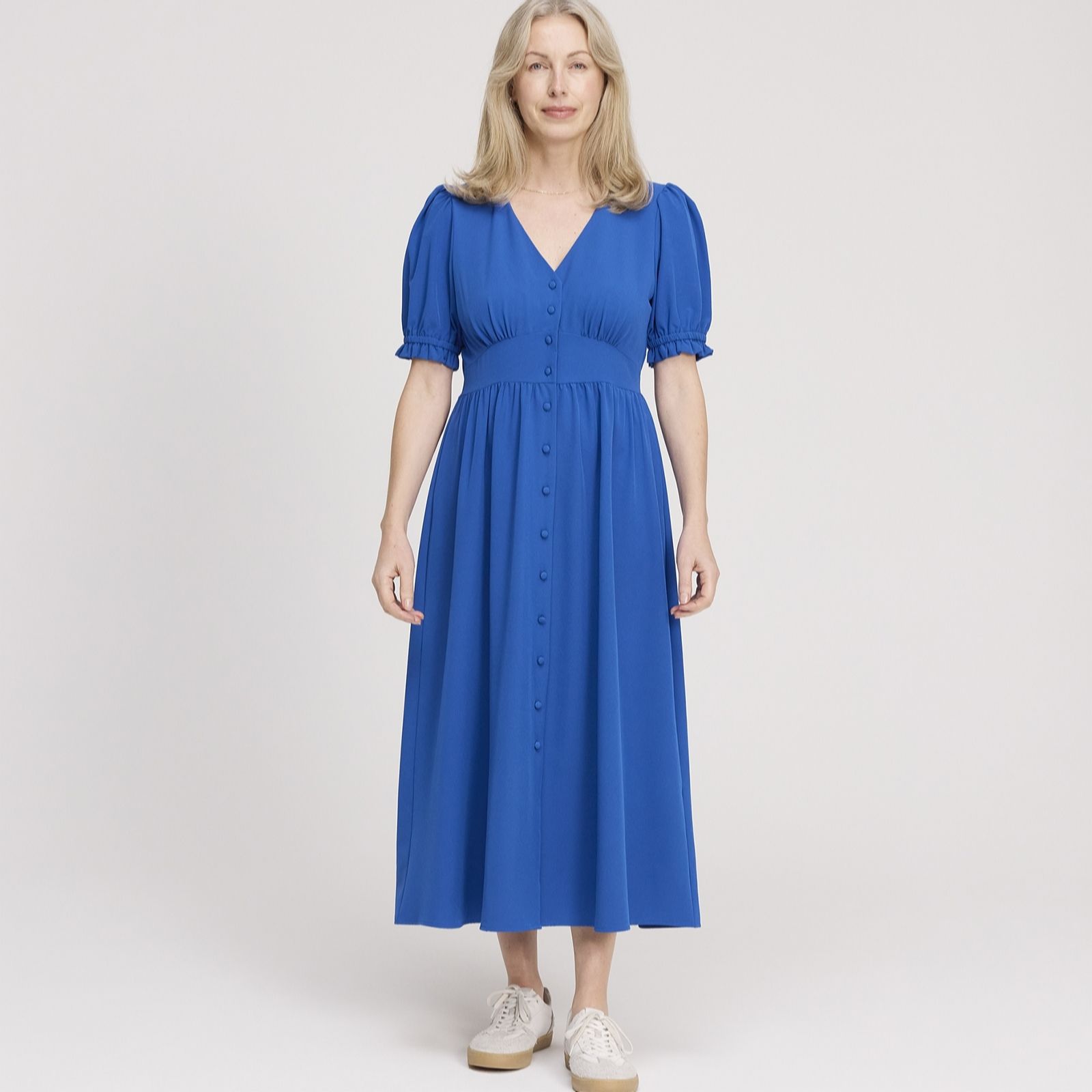 Finery London Samantha Crepe Button Through Midi Dress Standard