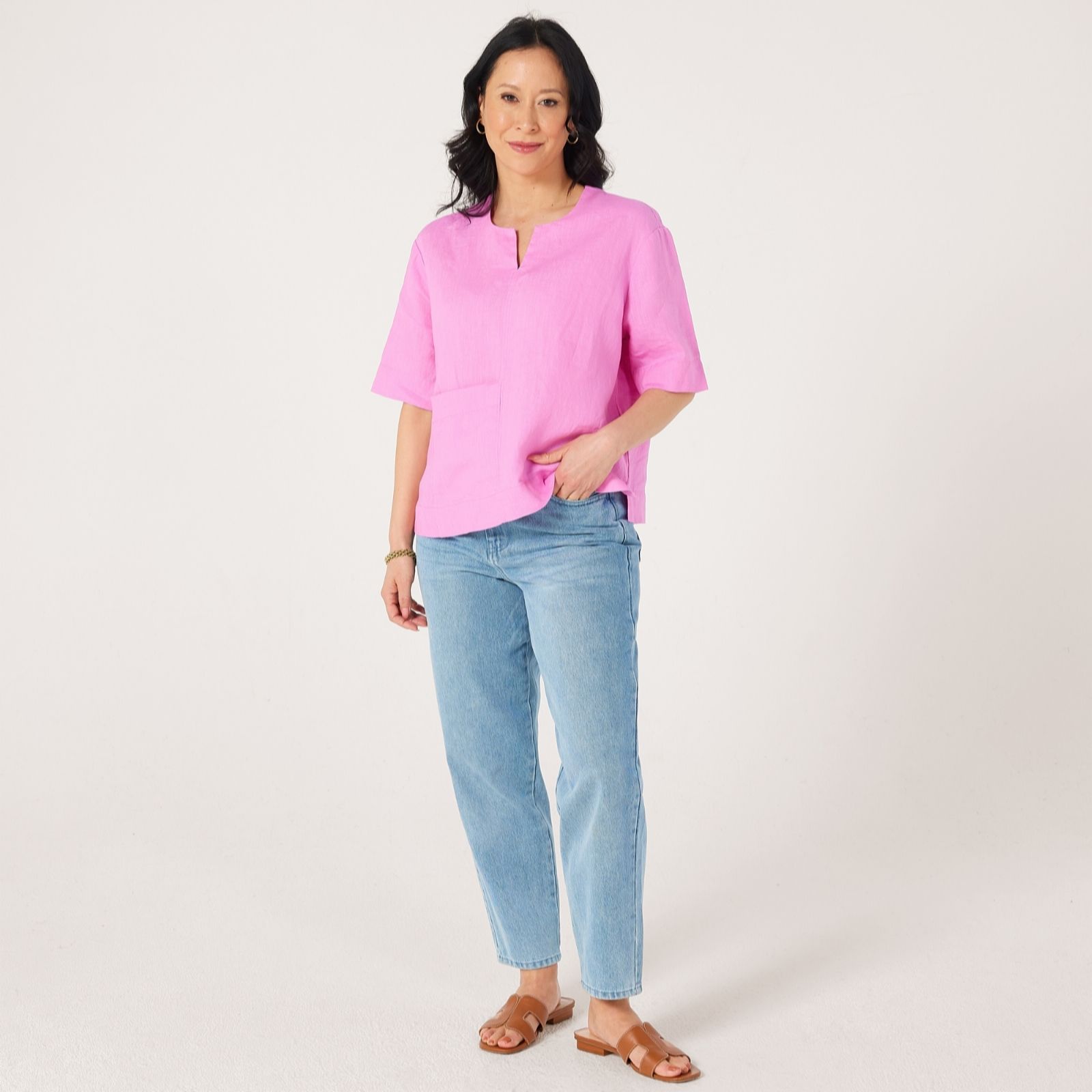 Masai Copenhagen 100% Linen Top with Pocket