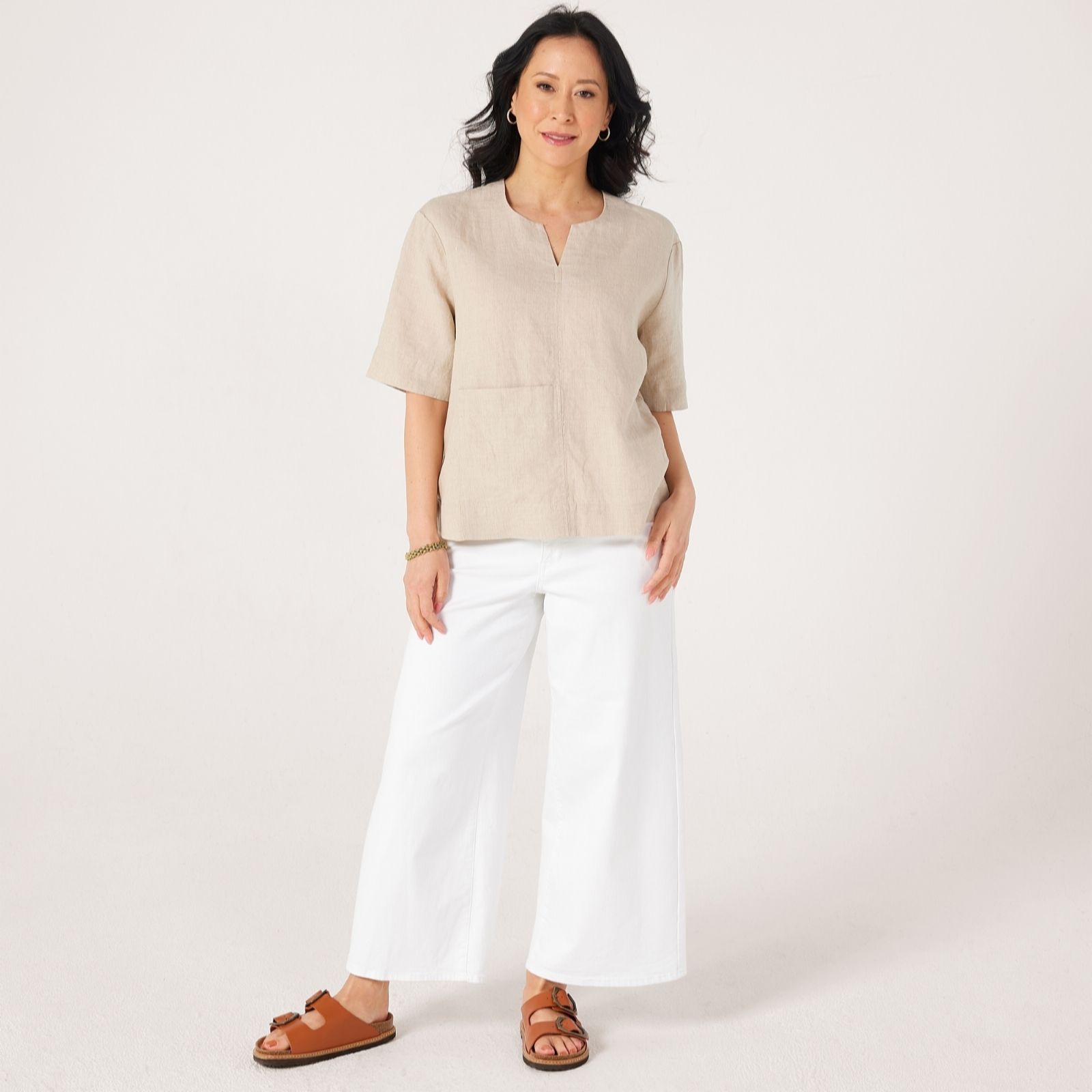 Masai Copenhagen 100% Linen Top with Pocket