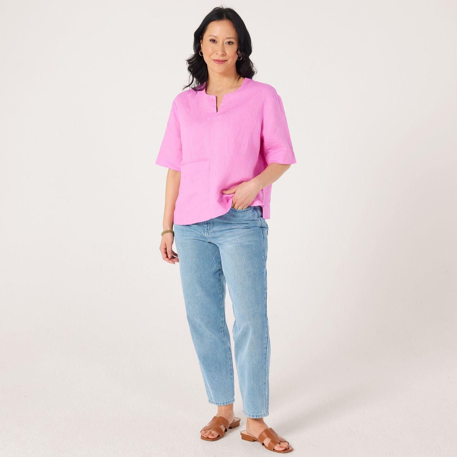 Masai Copenhagen 100% Linen Top with Pocket