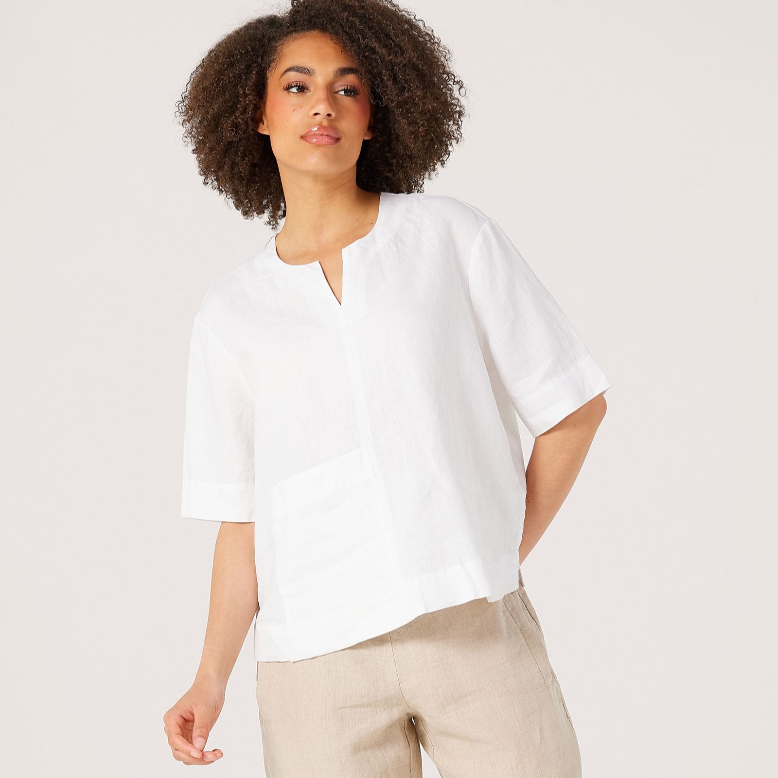 Masai Copenhagen 100% Linen Top with Pocket