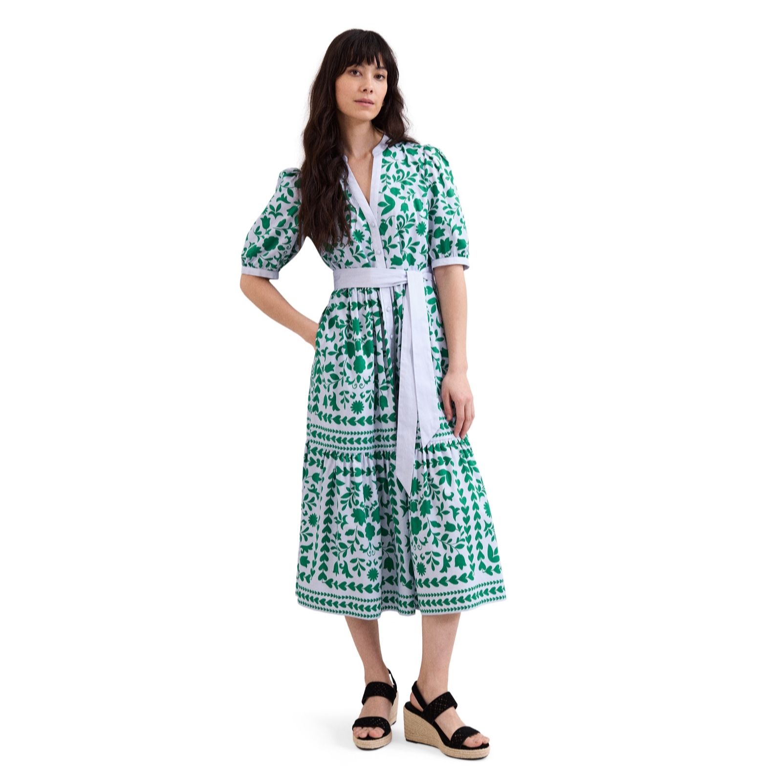 Phase Eight Trinity Printed Heart & Floral Midi Shirt Dress Standard