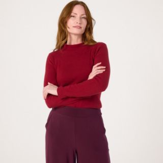 Kim & Co Luxe Knit Mock Neck Long Sleeve Top