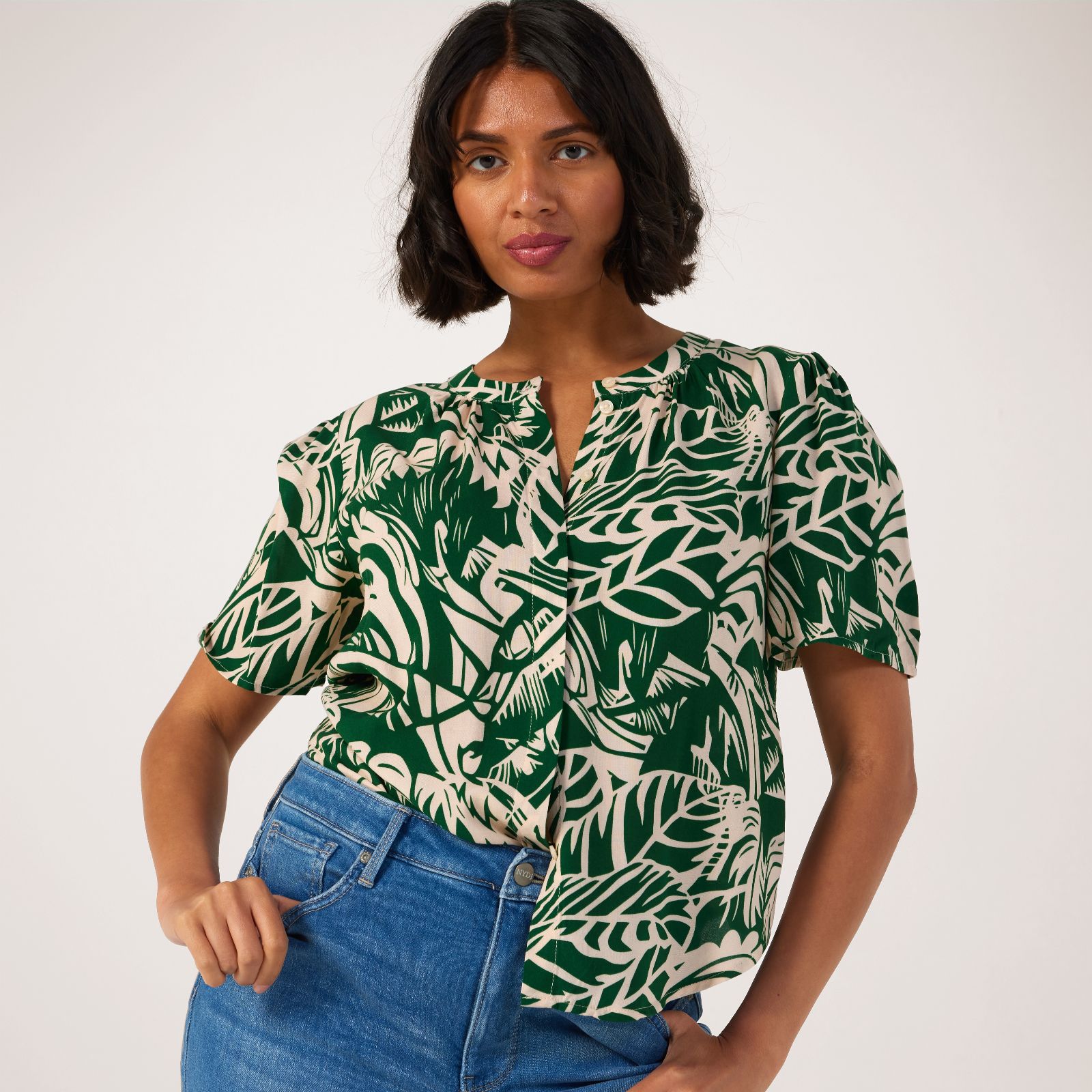 JDY Nile Printed Shirt - QVC UK