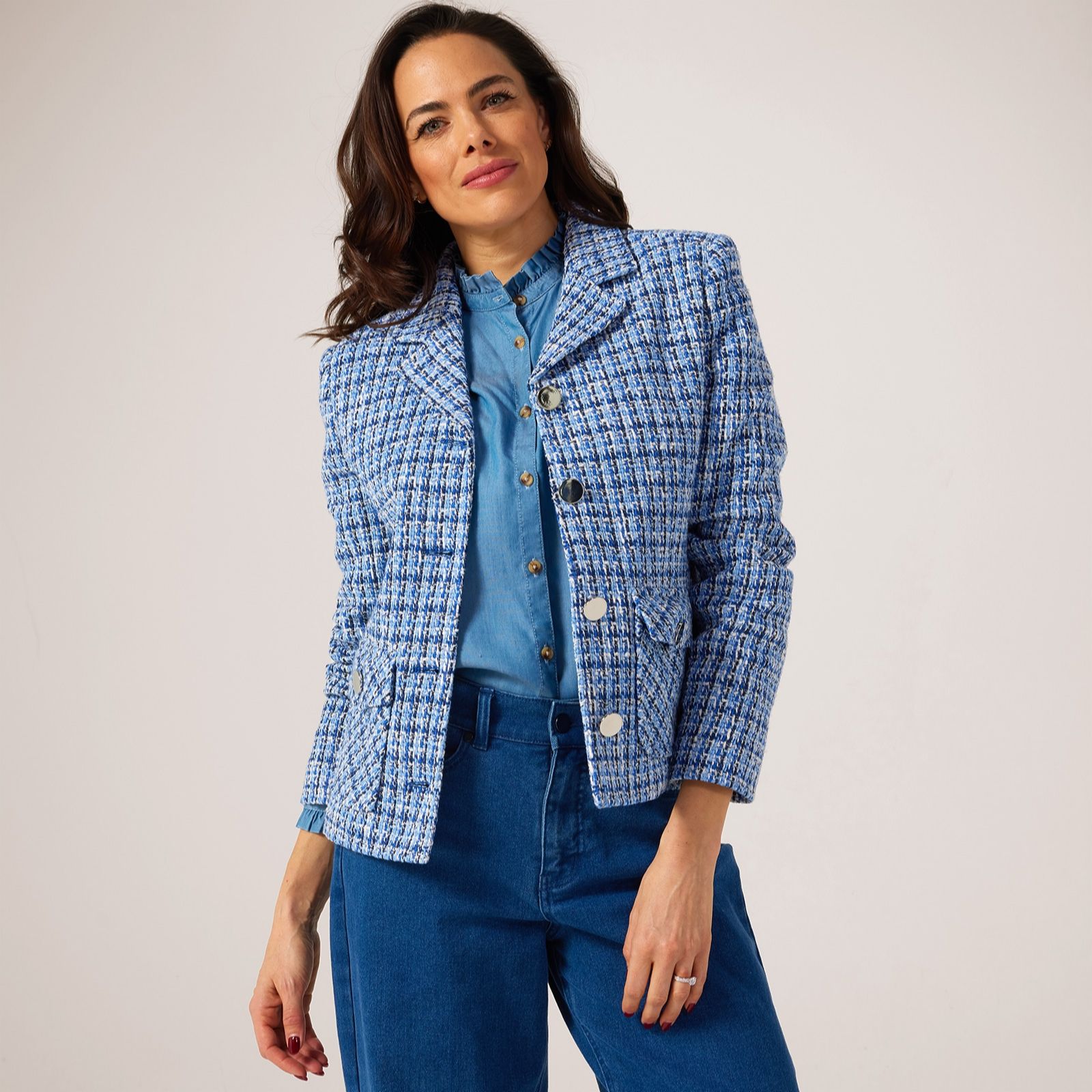 Helene Berman Iconic Blue Tweed Jacket