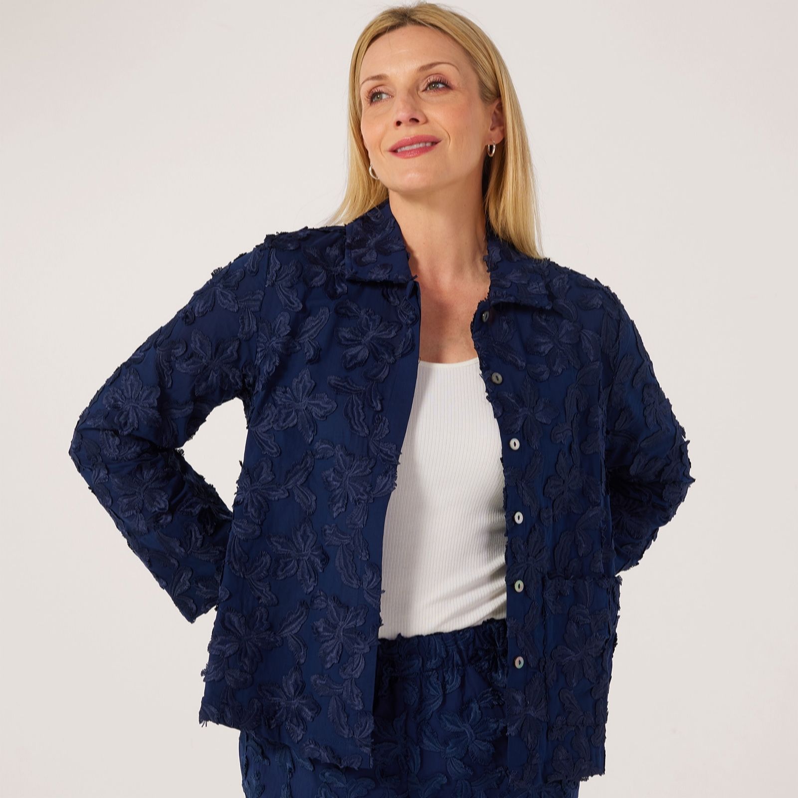 MarlaWynne Collection Novelty Clip Jacquard Shirt