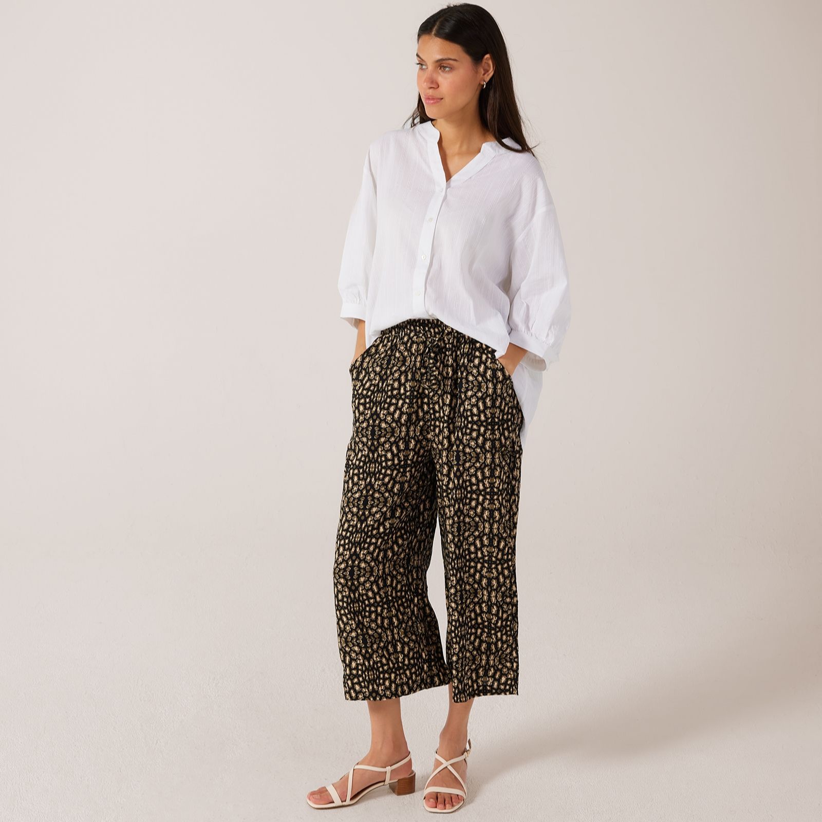 Izabel London Printed Culotte Trousers