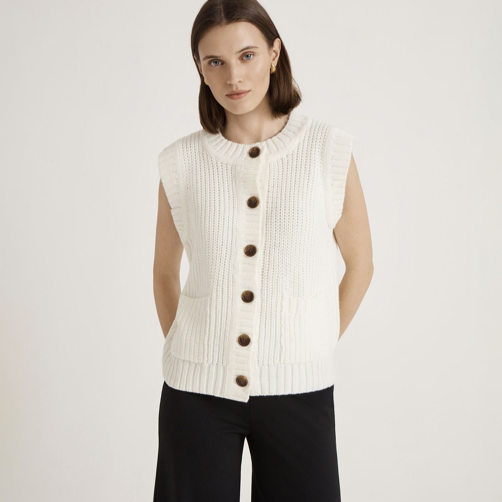 Finery London Janette Button Up Knitted Vest