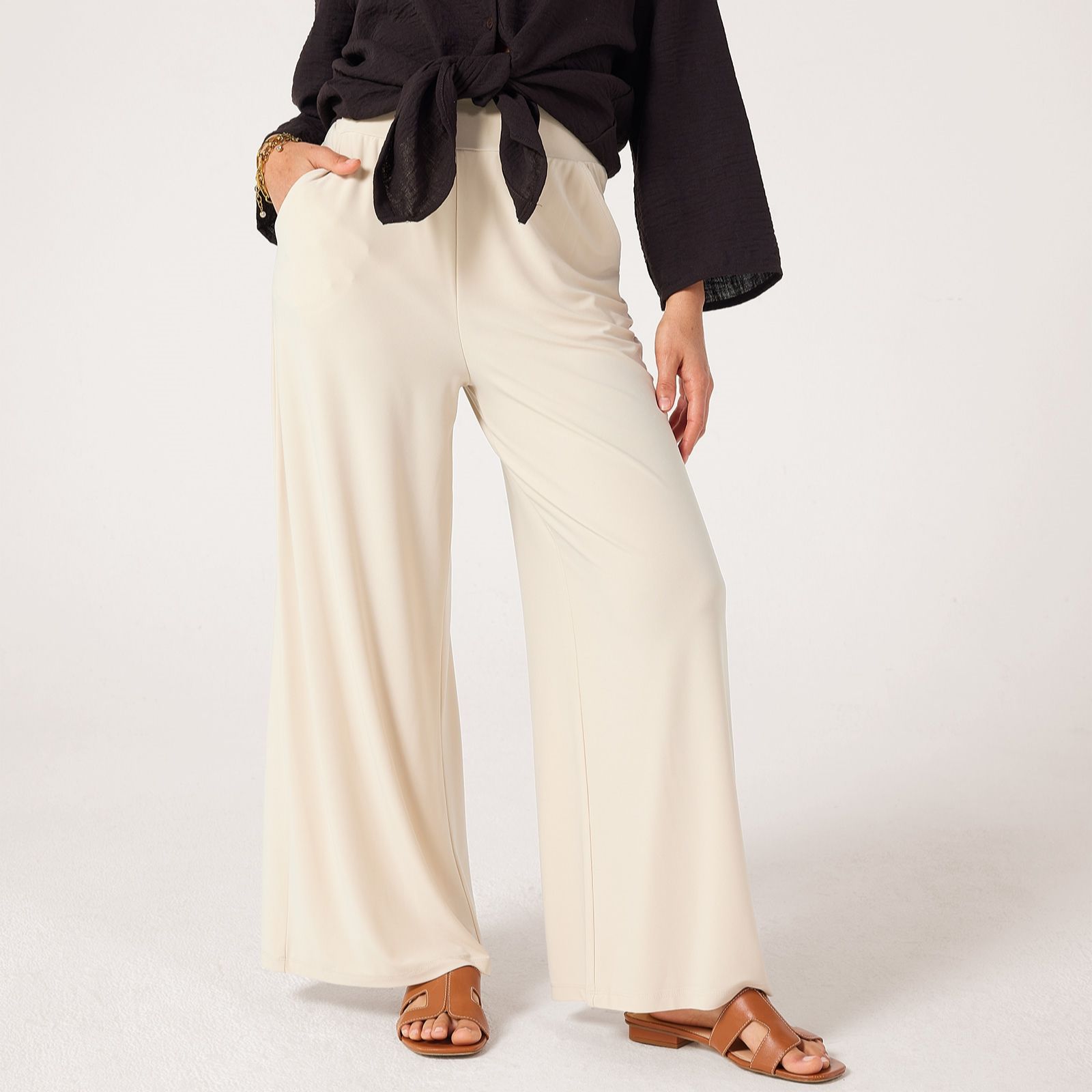 Kim & Co Deluxe Brazil Jersey Ankle Length Wide Leg Standard Trousers