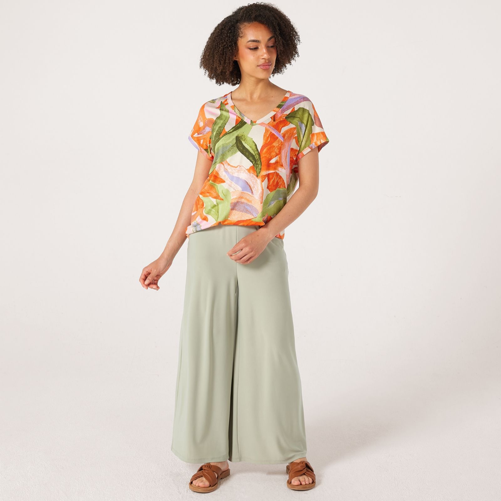 Kim & Co Deluxe Brazil Jersey Ankle Length Wide Leg Standard Trousers