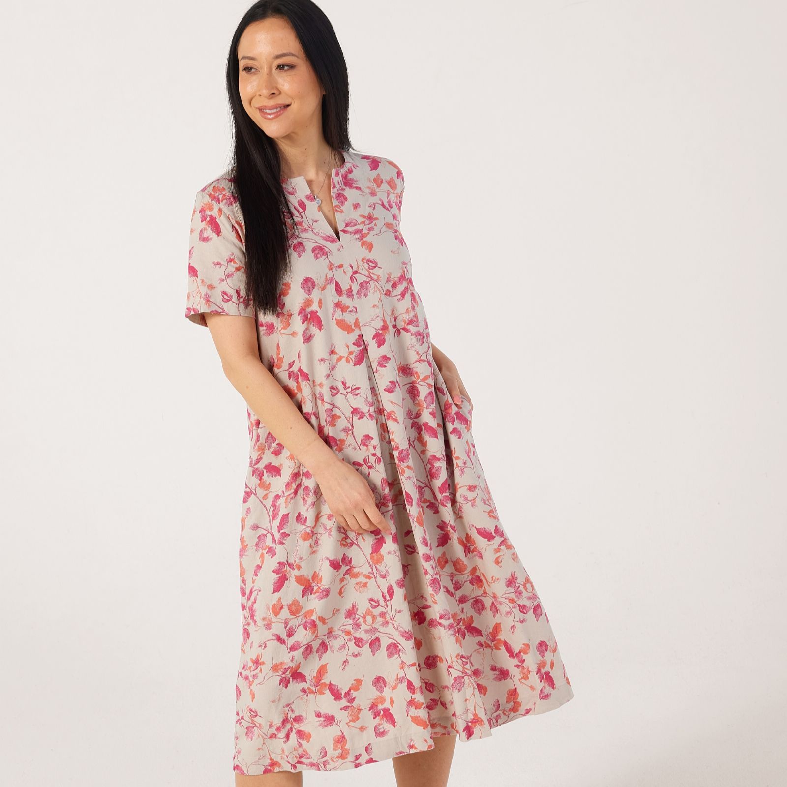Masai Copenhagen Nipani Linen Blend Printed Midi Dress