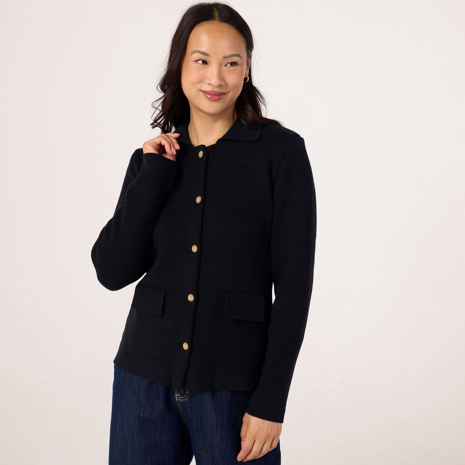Izabel London Collared Cardigan