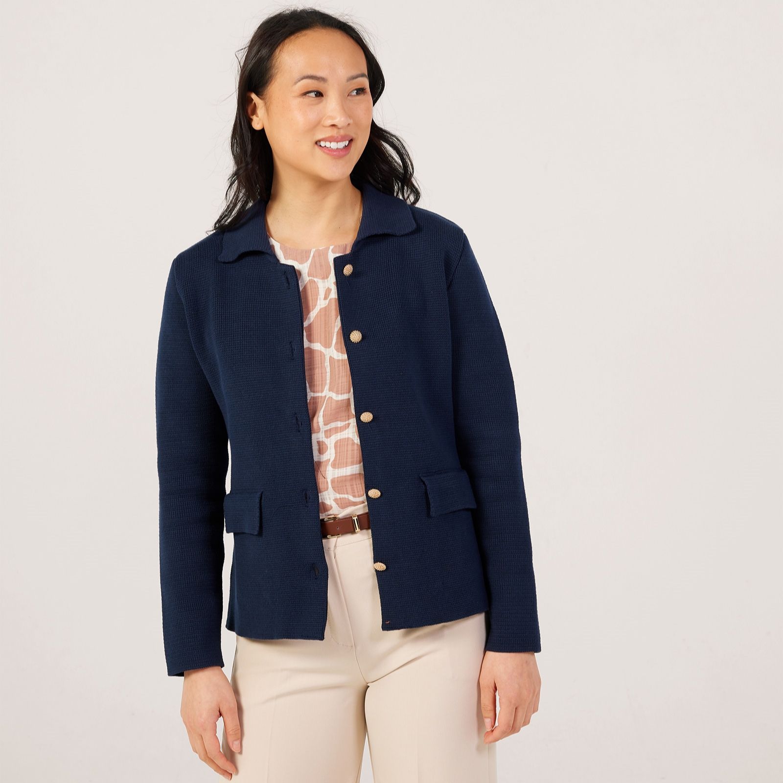 Izabel London Collared Cardigan