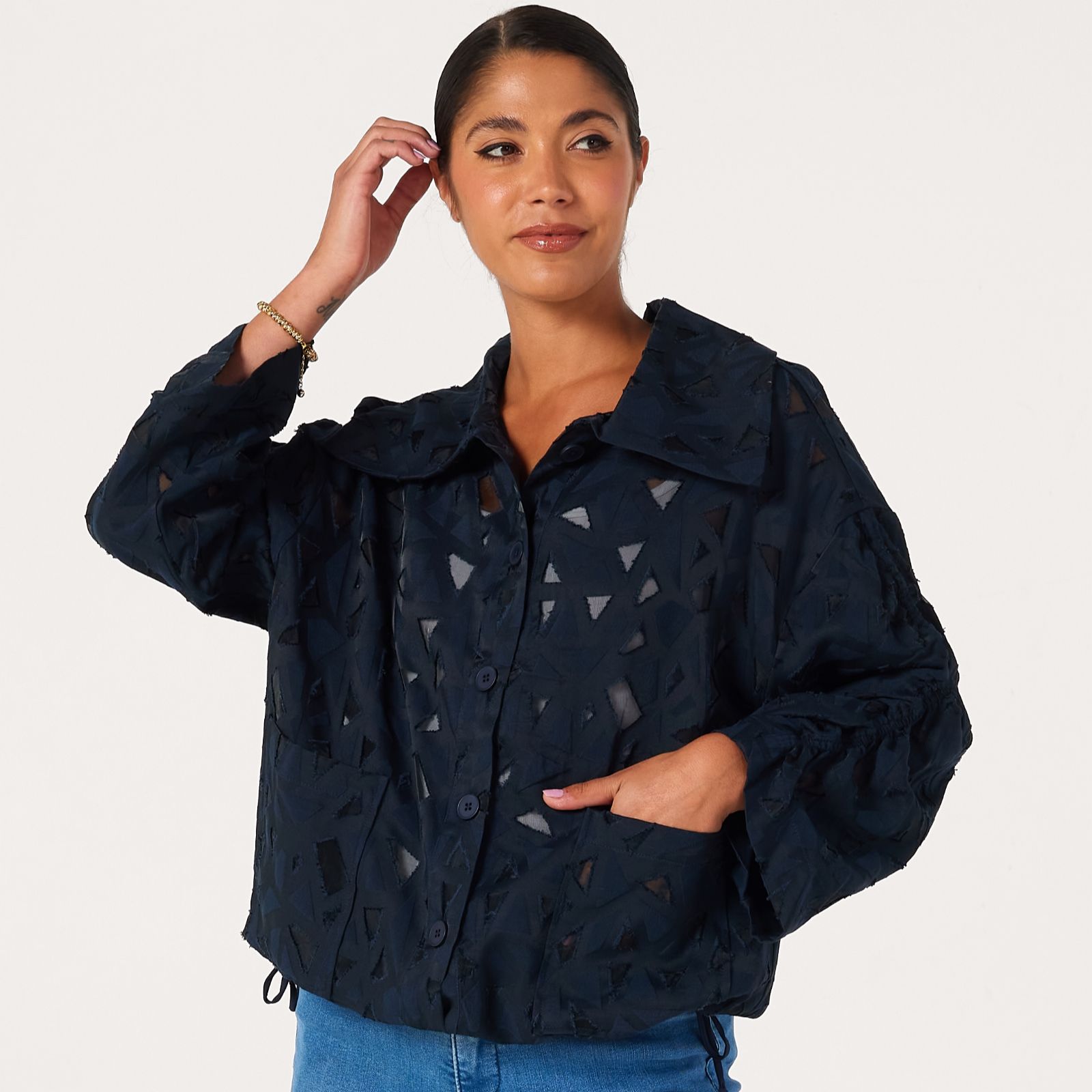 MarlaWynne Collection Organza Jacquard Jacket