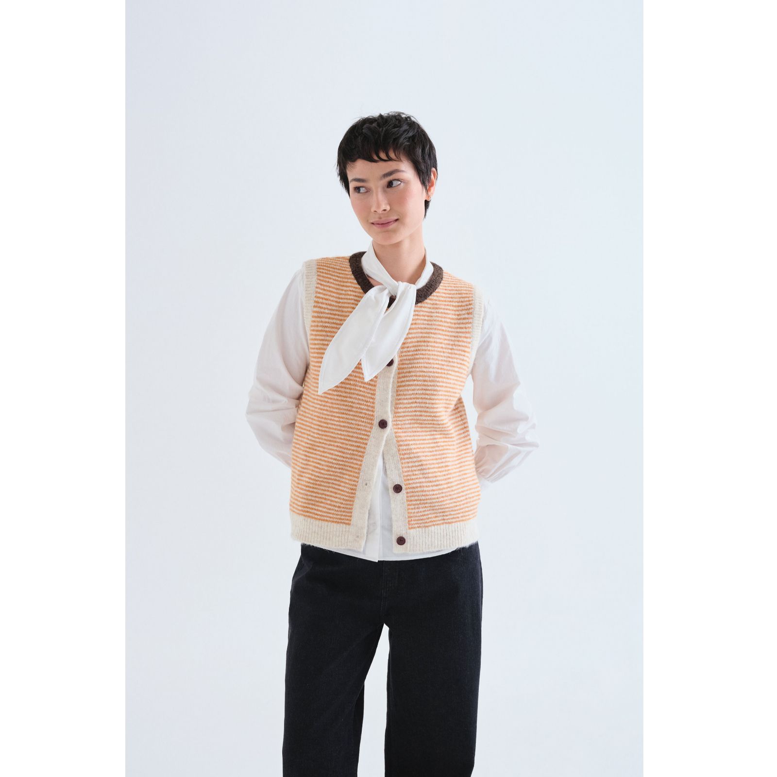 Compania Fantastica Striped Knit Vest