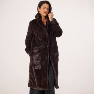 Helene Berman x Katy Textured Faux Fur Coat