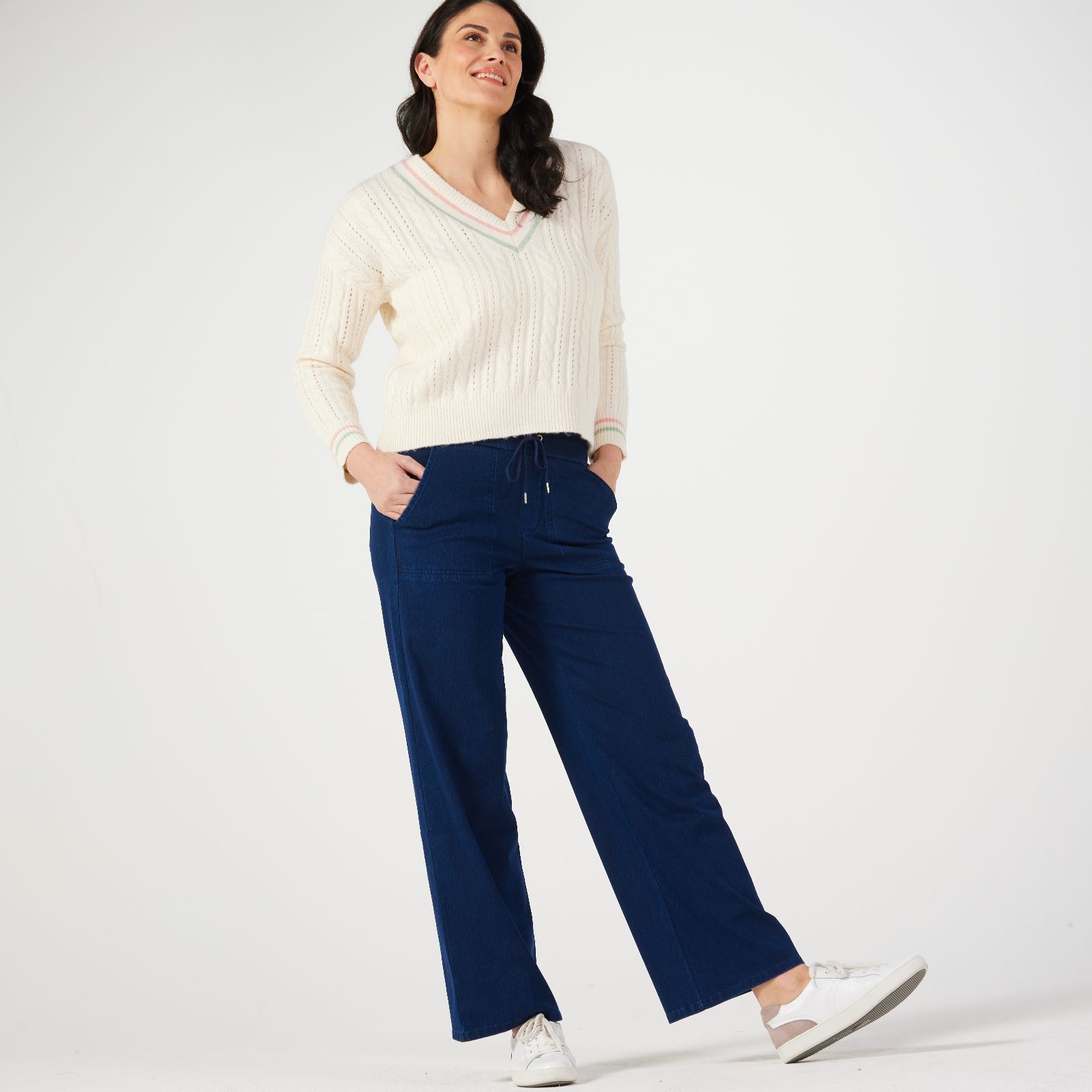 Qvc denim & hot sale co crop pants