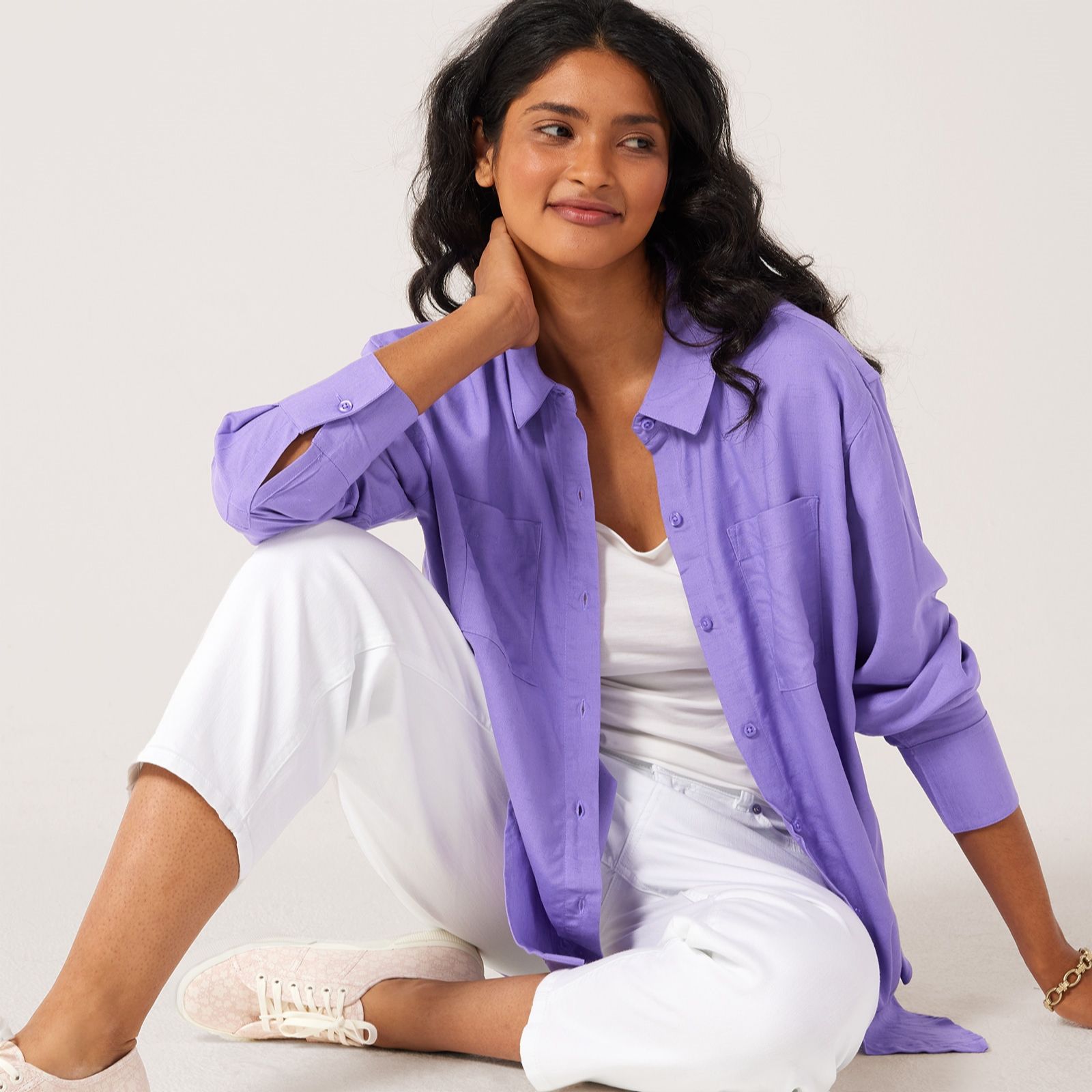 Denim & Co. Linen Blend Shirt