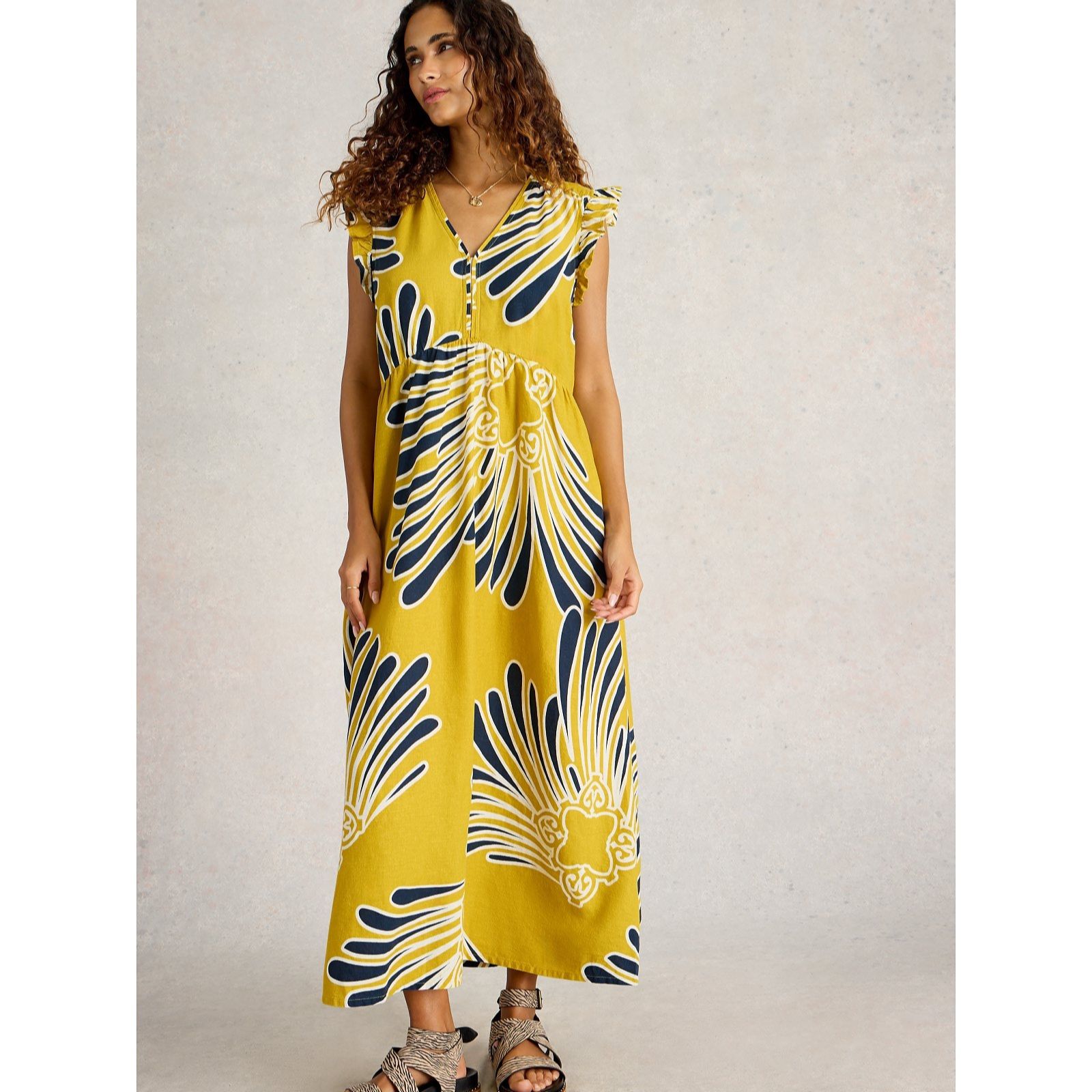 White Stuff Lorna Linen Blend Maxi Dress
