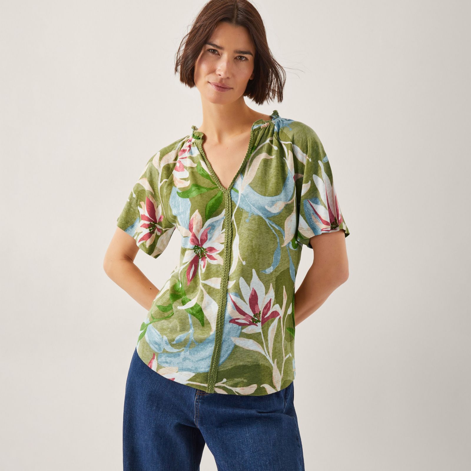 Monsoon Piper Linen Blend Top