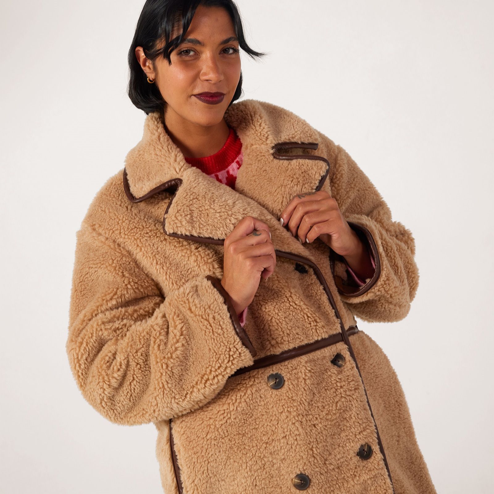 Only Casey Bonded Sherpa Coat