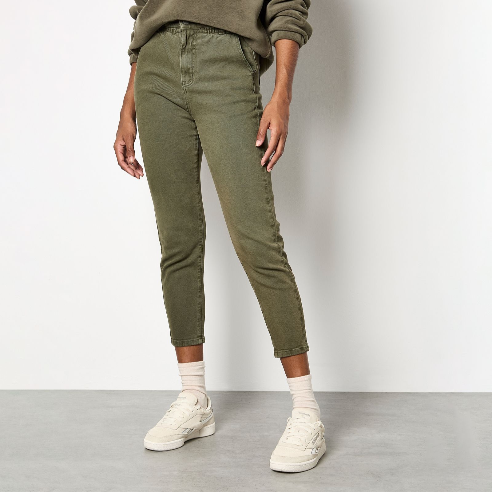 Apricot Freya Paper Bag Waist Crop Jeans