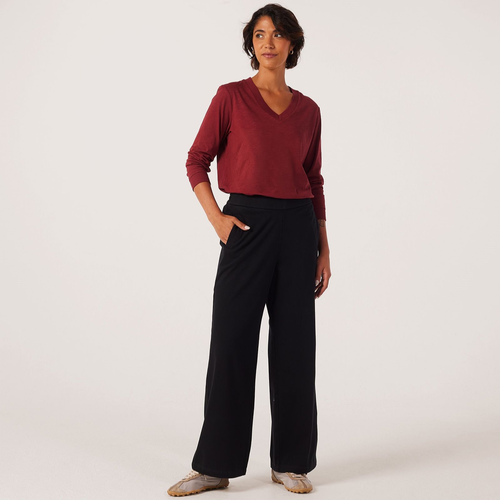Denim & Co. Denim Style Wide Leg Trouser Standard