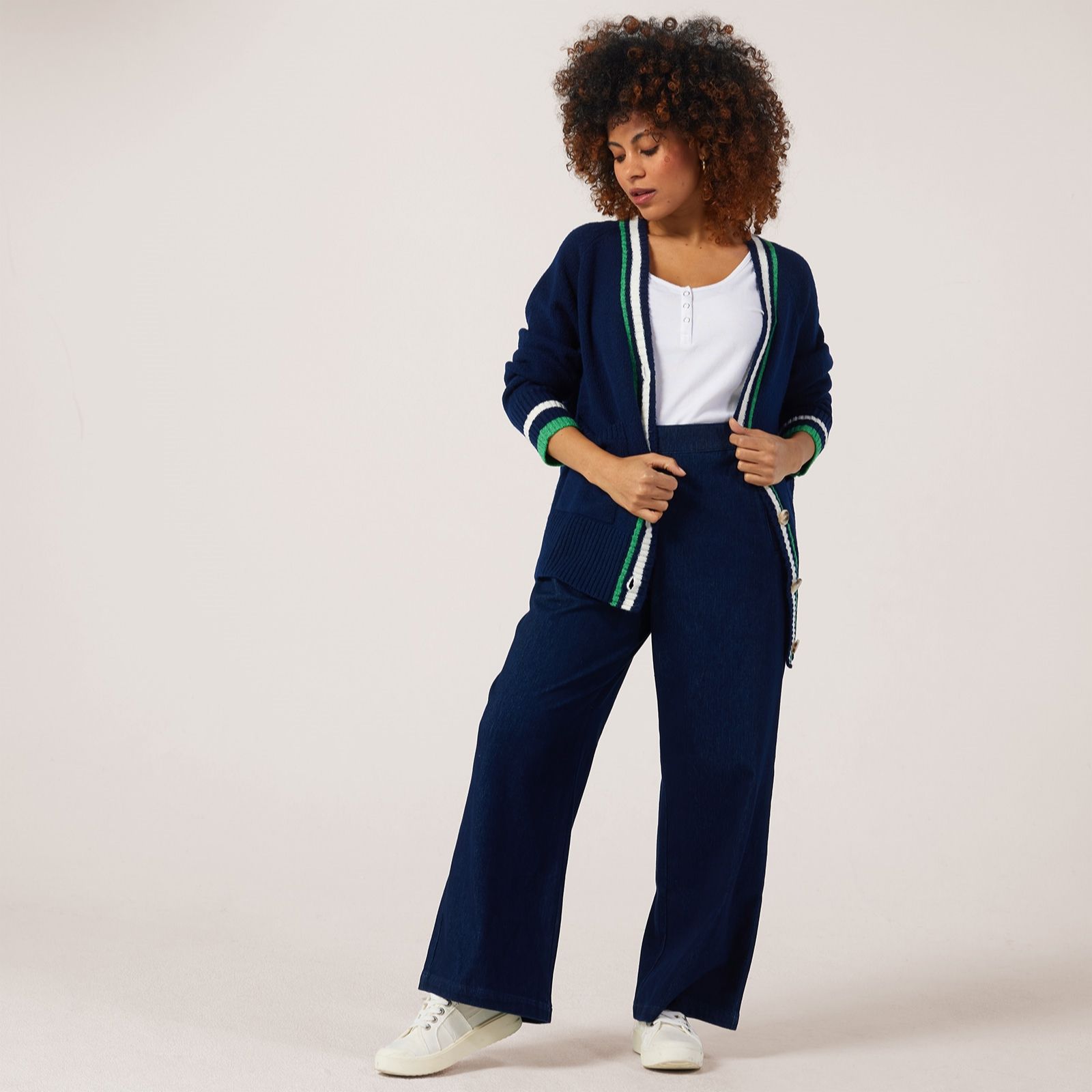 Denim & Co. Denim Style Wide Leg Trouser Standard