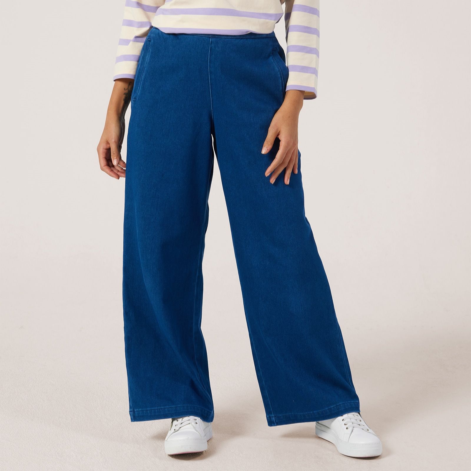 Denim & Co. Denim Style Wide Leg Trouser Standard